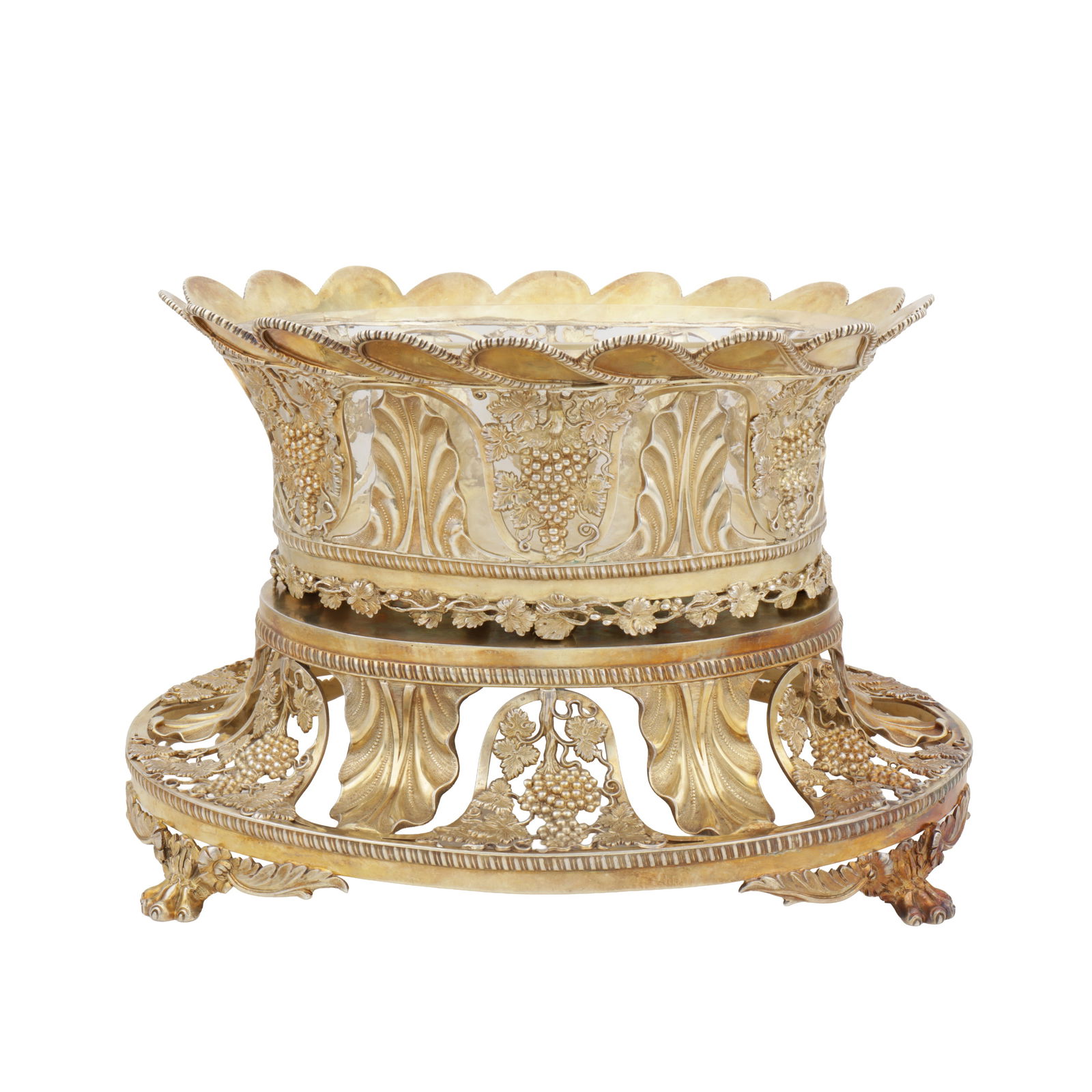 London 1804 probably by Thomas Holland II A George III sterling silver gilt centrepiece on stand (1 of 1)