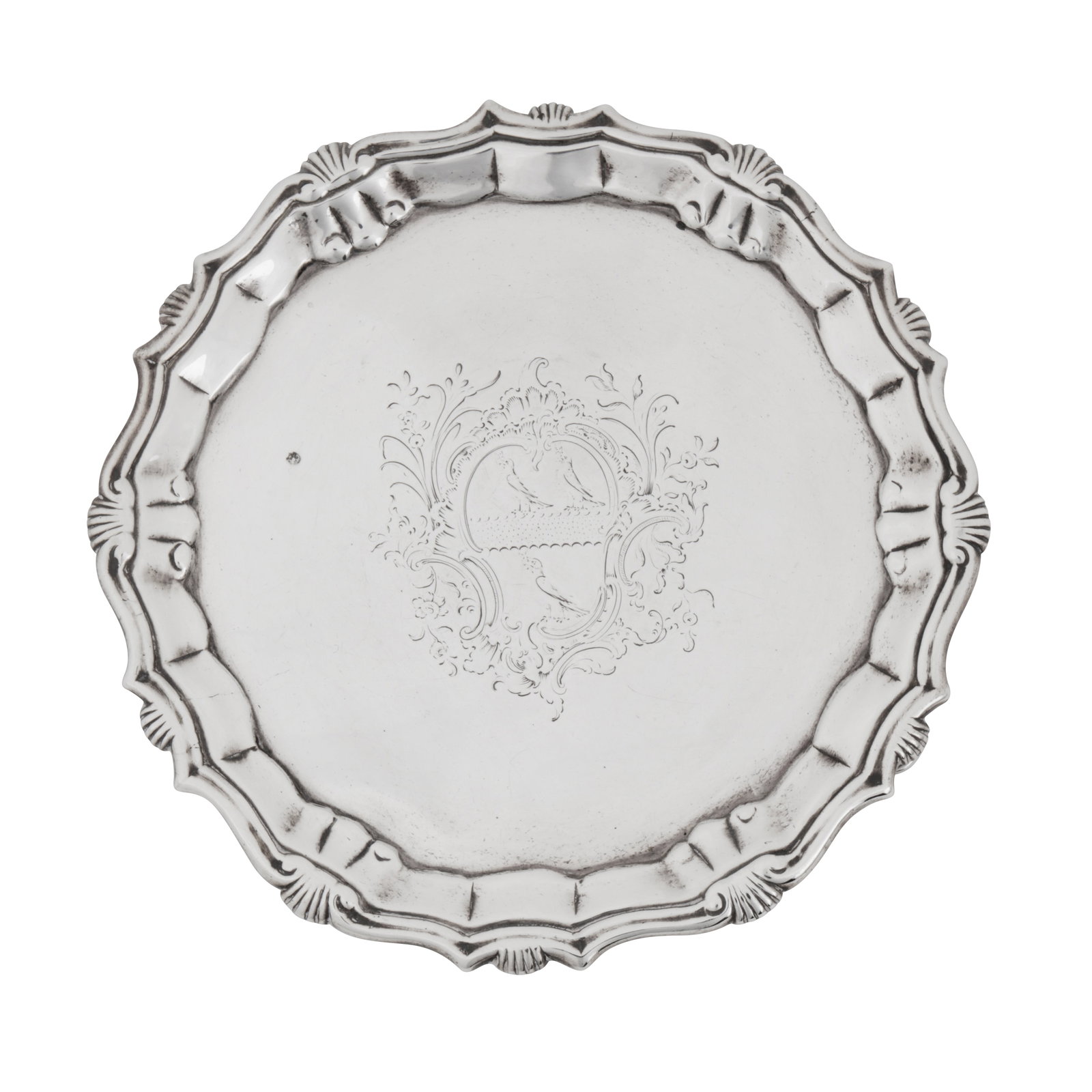 London 1749 by William Peaston A George II sterling silver waiter or coffee pot stand (1 of 1)