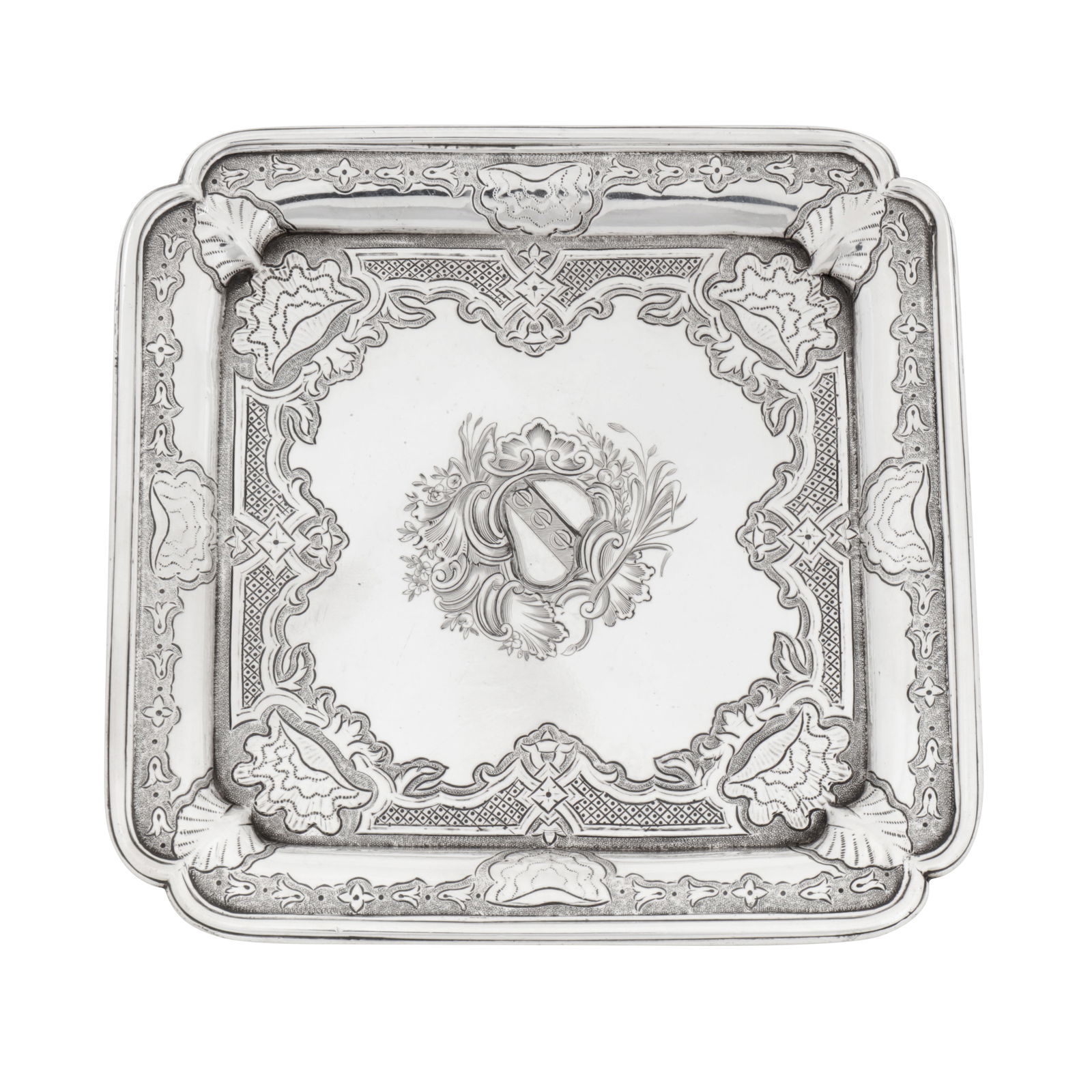 London 1738 by John Robertson II A George II sterling silver waiter (1 of 1)