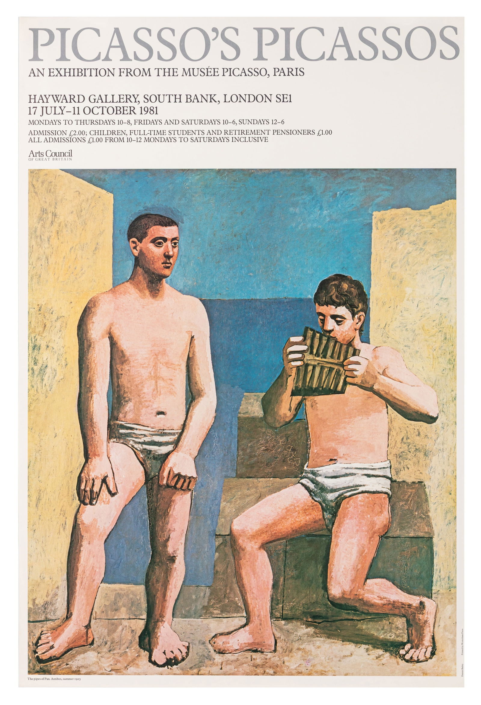 Exhibition poster Picasso at the Hayward Gallery London - 2