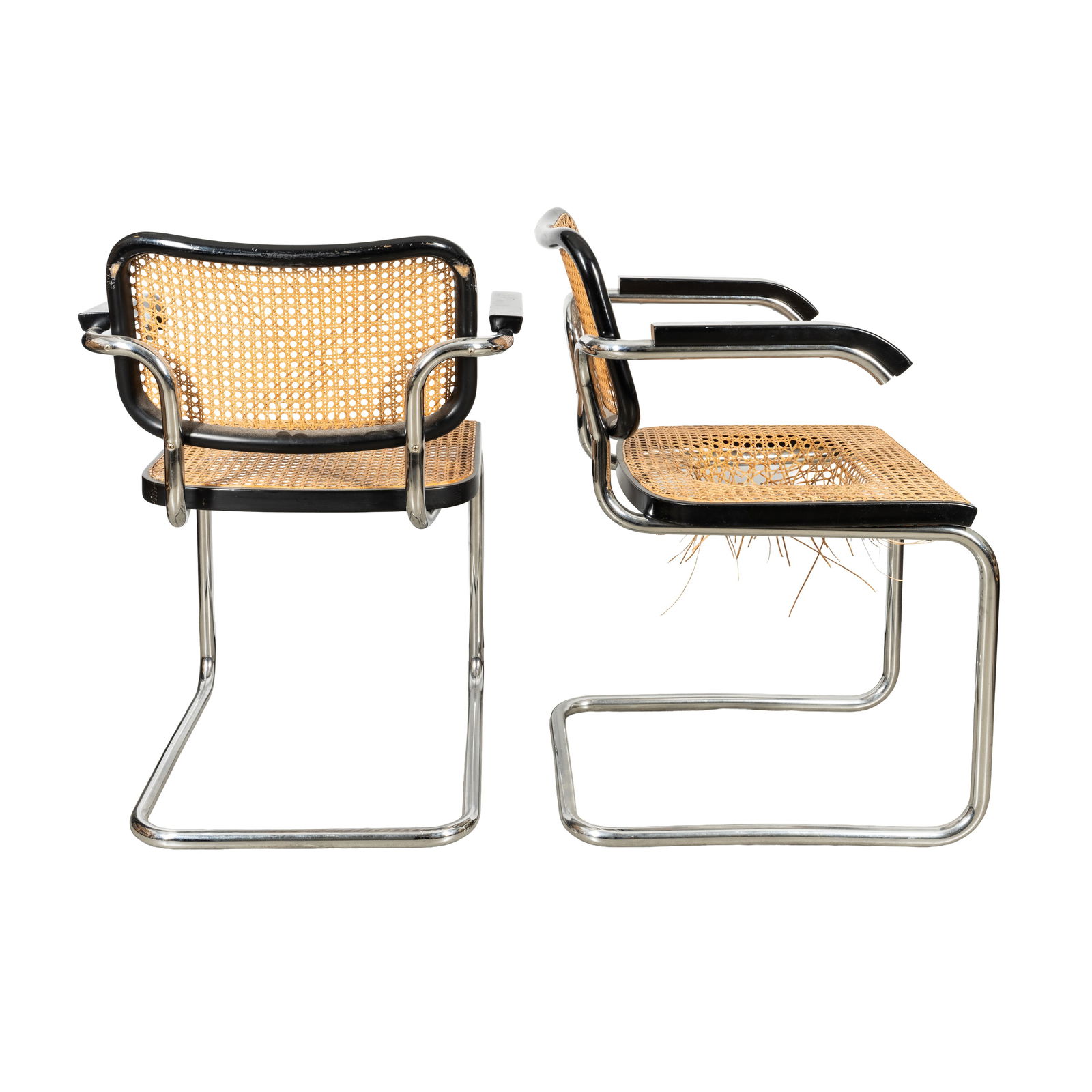 Marcel Breuer (Hungarian-American 1902-1981) for Knoll International Pair of 'Cesca' Armchairs - 3
