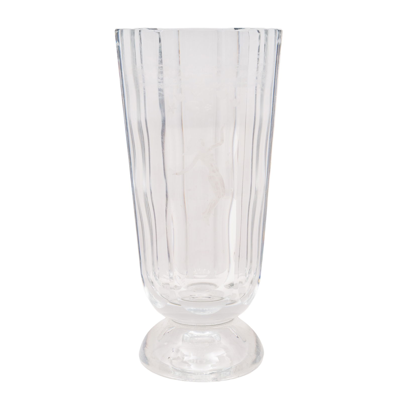 Edvin Ohrstrom (Swedish 1906-1994) for Orrefors Vase with etched female nude: Edvin Ohrstrom (Swedish 1906-1994) for Orrefors Vase with etched female nude Crystal glassIndistinctly signed to base25cm high