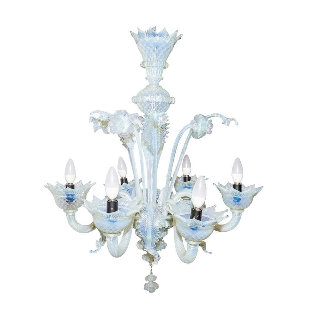 Contemporary, Murano, Italy Six branch chandelier (1 of 2)