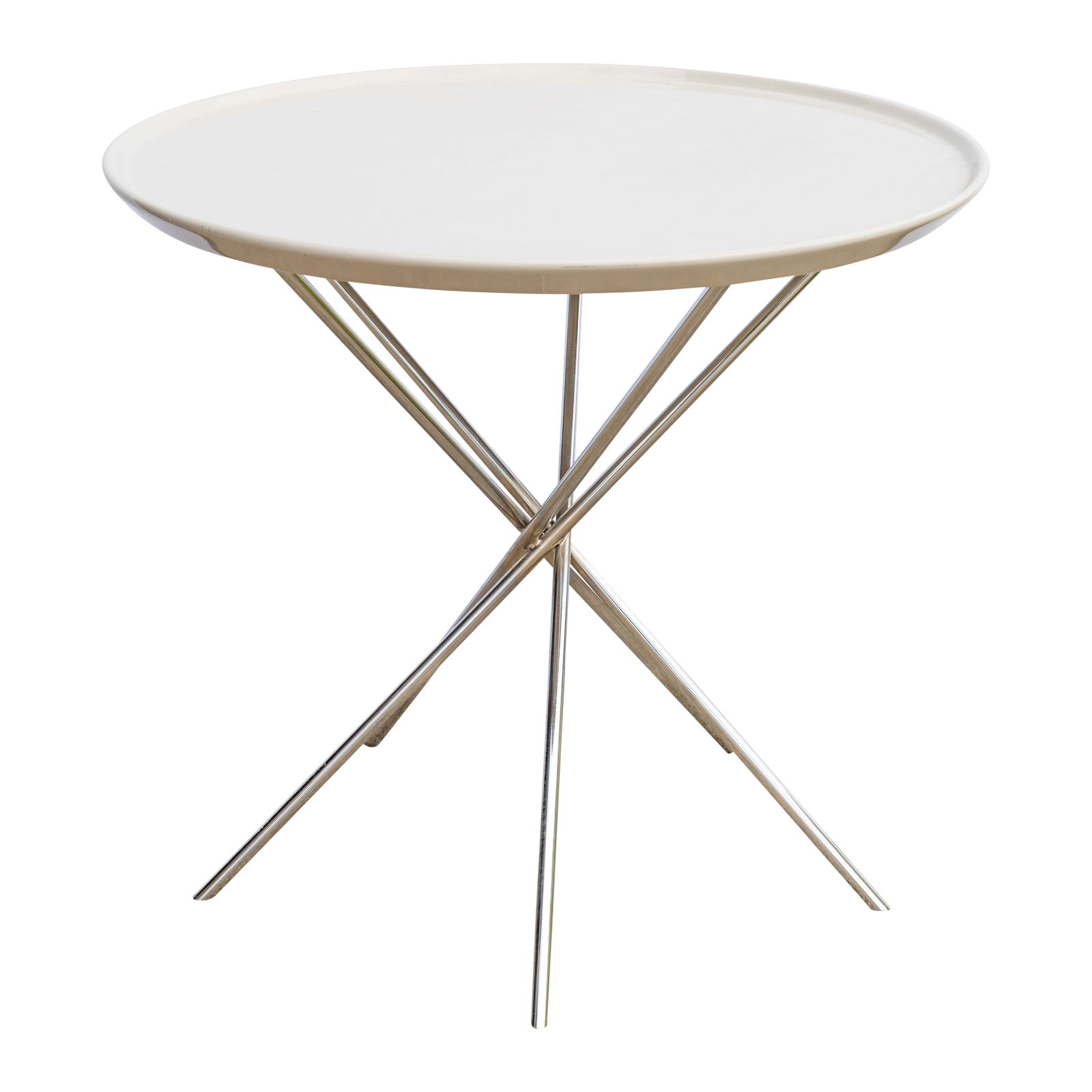 Minotti, Italy Star base Coffee table: Minotti, Italy Star base Coffee table ContemporaryLacquered plywood, chromed metalApplied Minotti label to underside52cm high x 58cm wide x 58cm deep