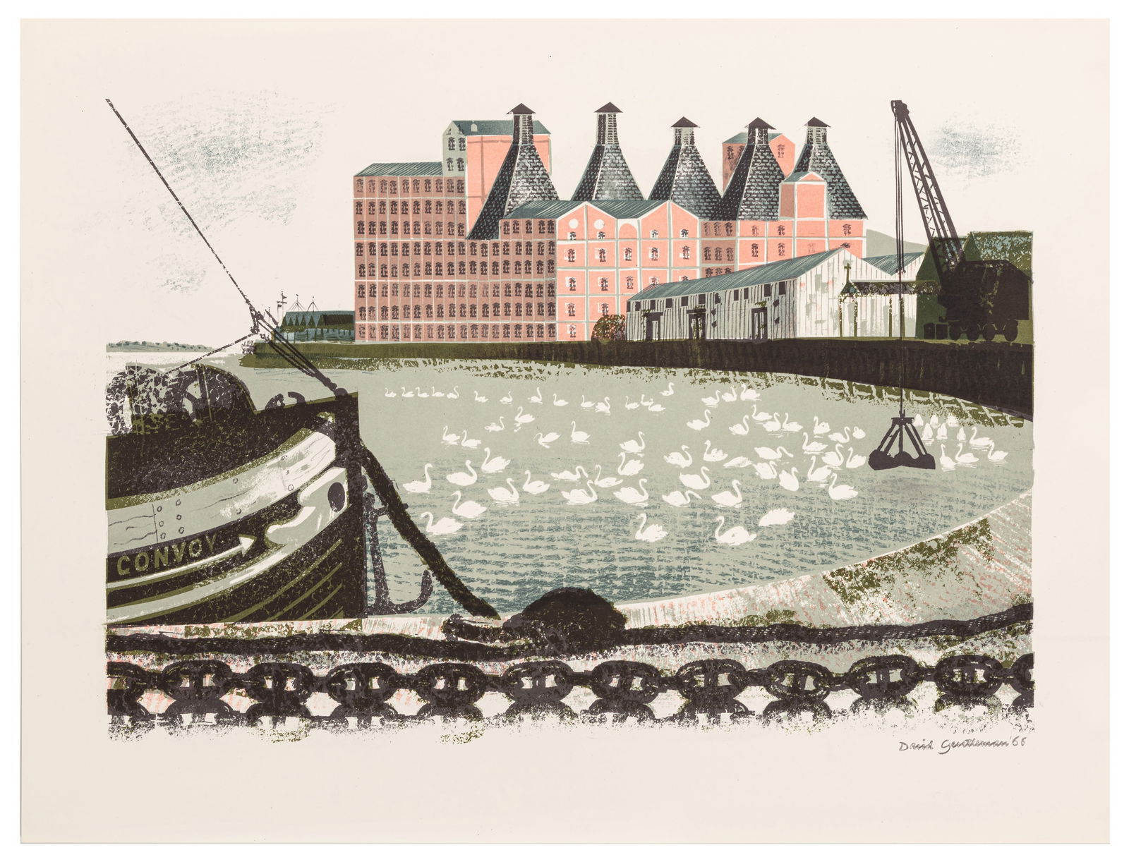 David Gentleman (British b.1930) 'Mistley Quay, Essex' - 3