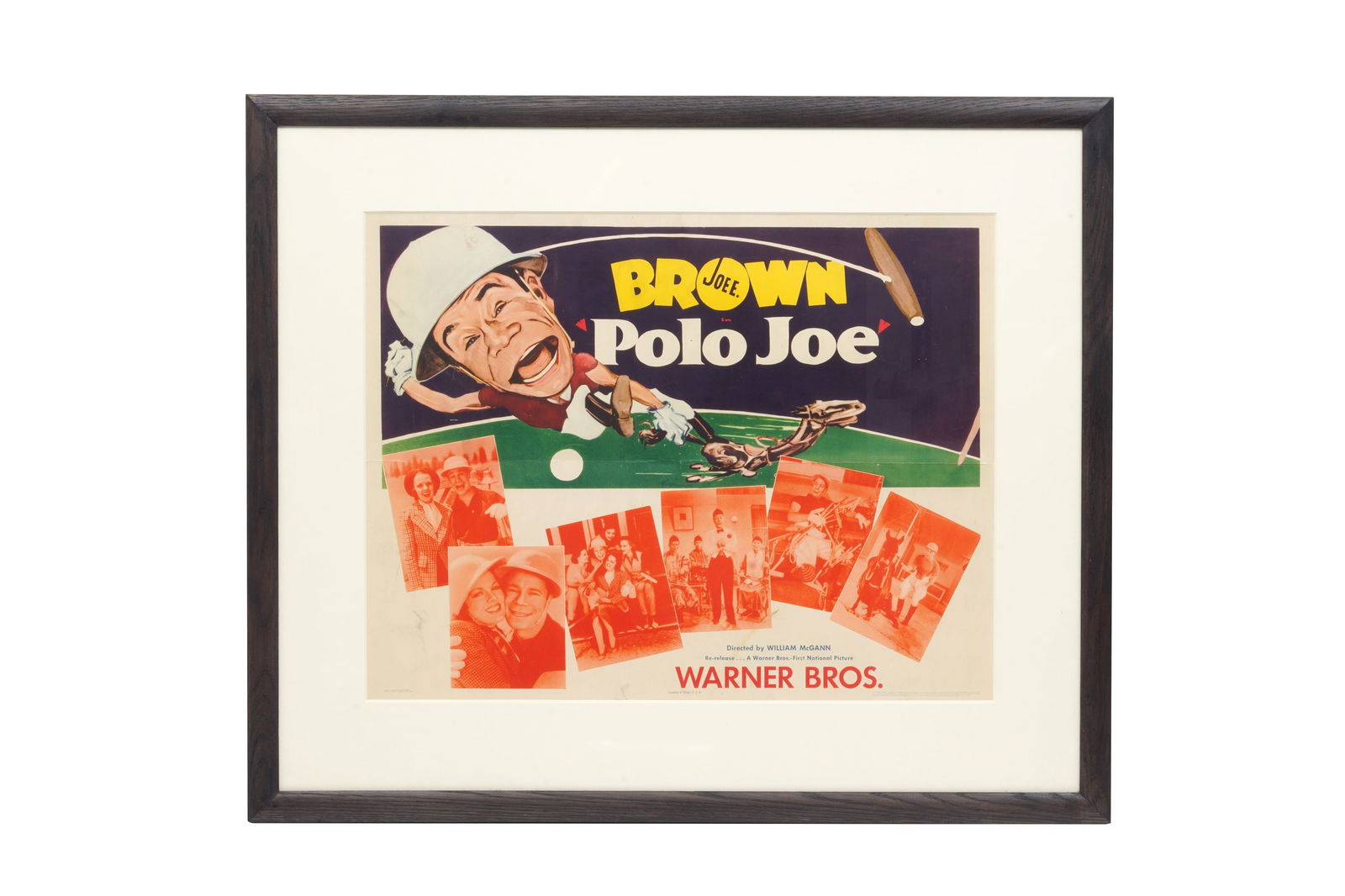 Brown Polo Joe Poster, Warner Brothers 1930s: Brown Polo Joe Poster, Warner Brothers 1930s AmericaFramed and glazed79h x 94cm wide Dimensions:79h x 94cm wide