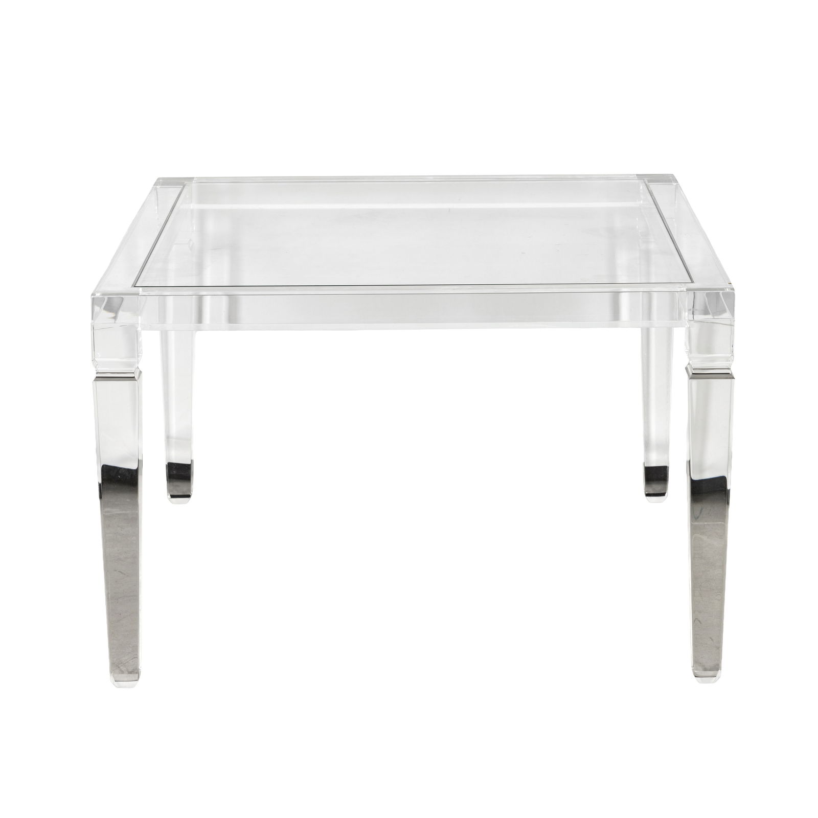 In the Manner of Giorgio Buganza for Arteflex Coffee table: In the Manner of Giorgio Buganza for Arteflex Coffee table Late 20th Century Perspex, glass Unmarked 45cm high x 70cm wide x 70cm deep