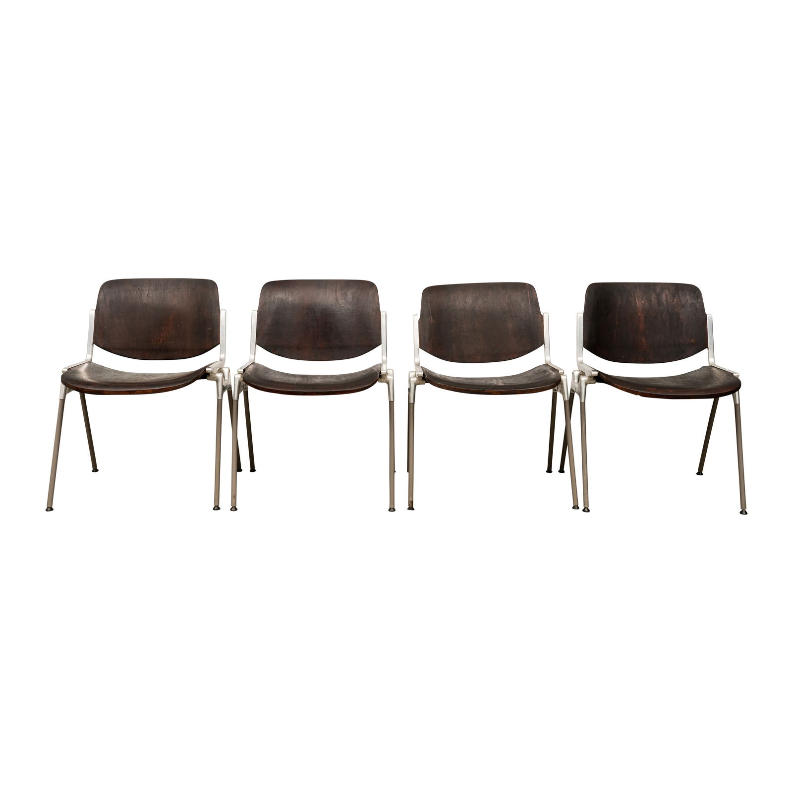 Giancarlo Piretti (Italian b.1940) for Anonima Castelli Four 'DSC 106' chairs: Giancarlo Piretti (Italian b.1940) for Anonima Castelli Four 'DSC 106' chairs Originally designed 1965 Moulded Castelli marks to underside 76.5cm high x 56cm wide x 50cm deep Condition: Th