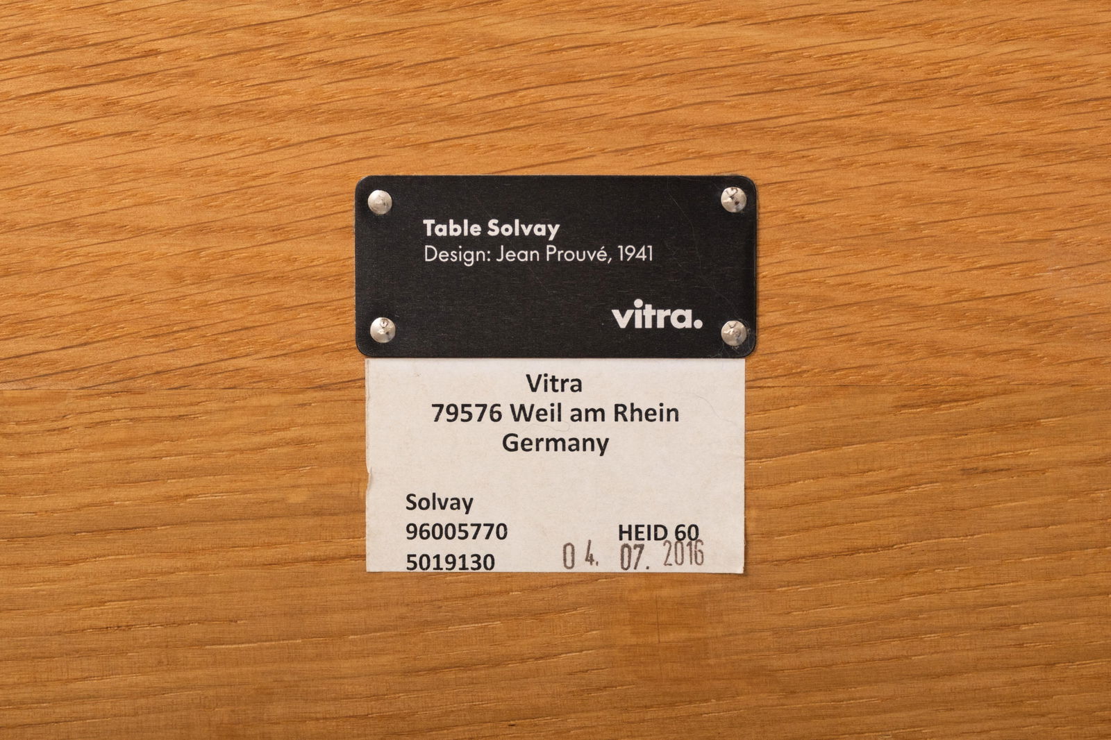 Jean Prouvé (French 1901-1984) for Vitra, Switzerland 'Solvay' or 'S.A.M Bois Table' - 3