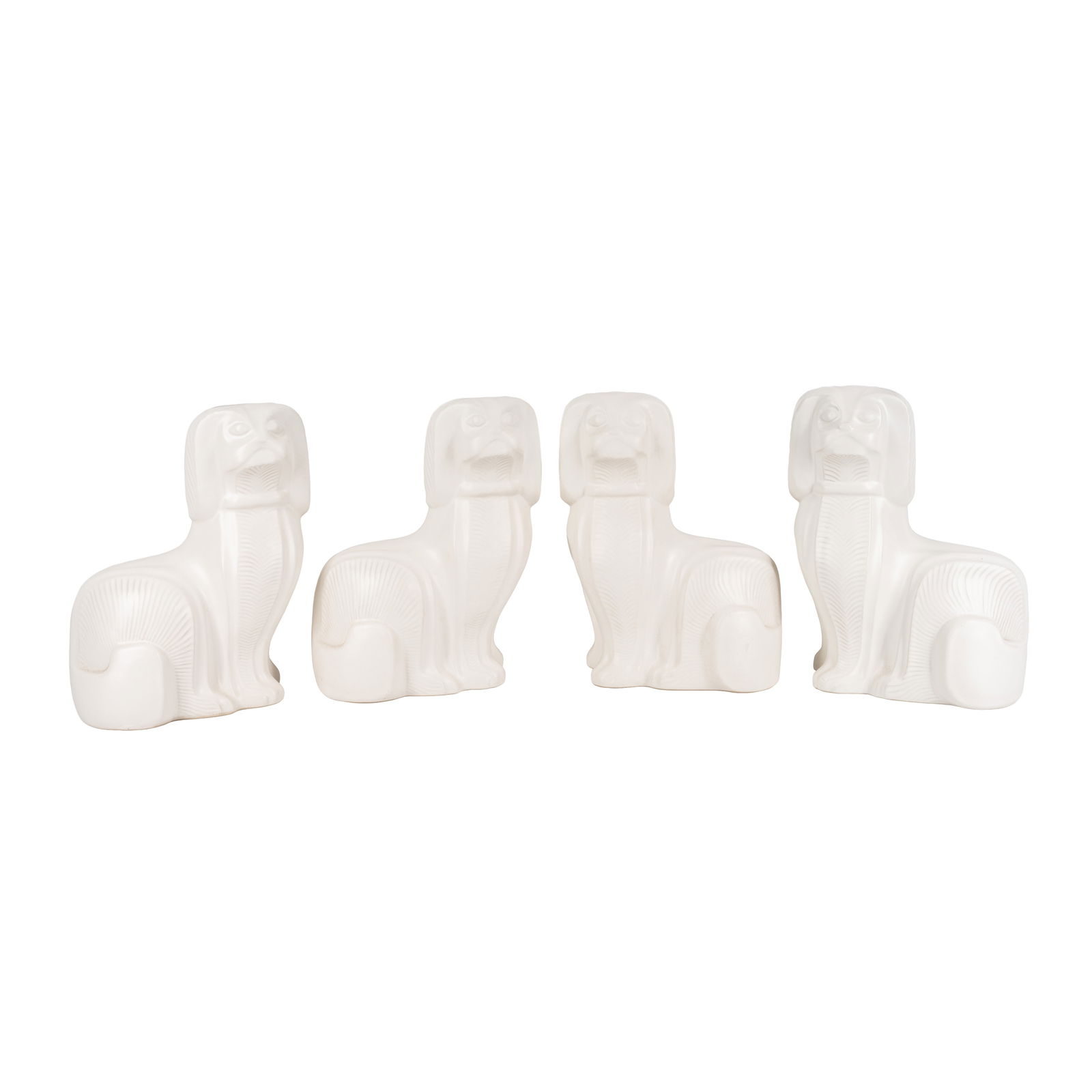 Jonathan Adler, American Two Pairs of Staffordshire Style Poodles: Jonathan Adler, American Two Pairs of Staffordshire Style Poodles Contemporary Stoneware Moulded marks to undersides 28cm high (4)