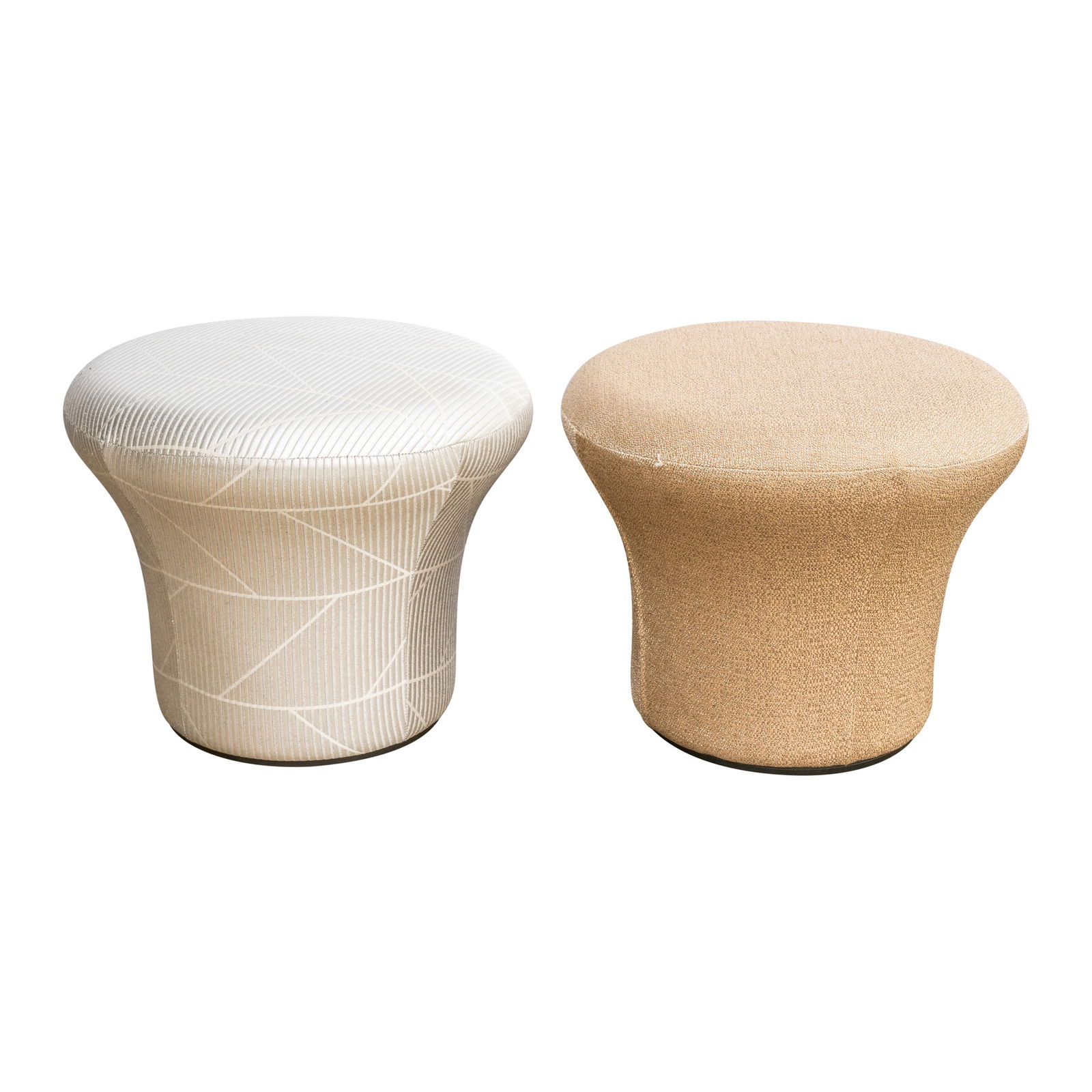 Pierre Paulin (French 1927-2009) for Artifort Pair of Mushroom Ottomans: Pierre Paulin (French 1927-2009) for Artifort Pair of Mushroom Ottomans Circa 2000sUpholstery, ebonised wood baseArtifort plaque to underside37cm high x 48cm wide x 48cm deep