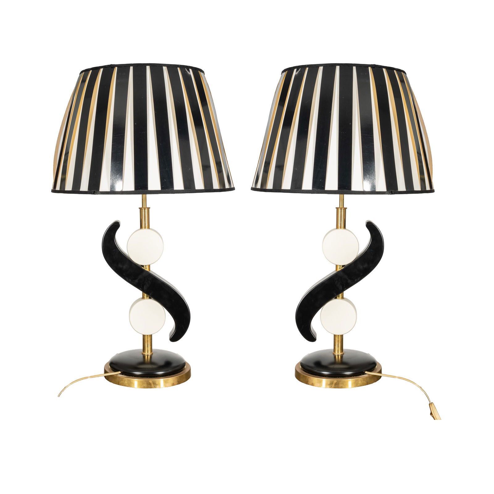Contemporary, Italy Pair of Table Lamps: Contemporary, Italy Pair of Table Lamps ContemporaryUnmarked Painted wood, metal78cm high (with shade)