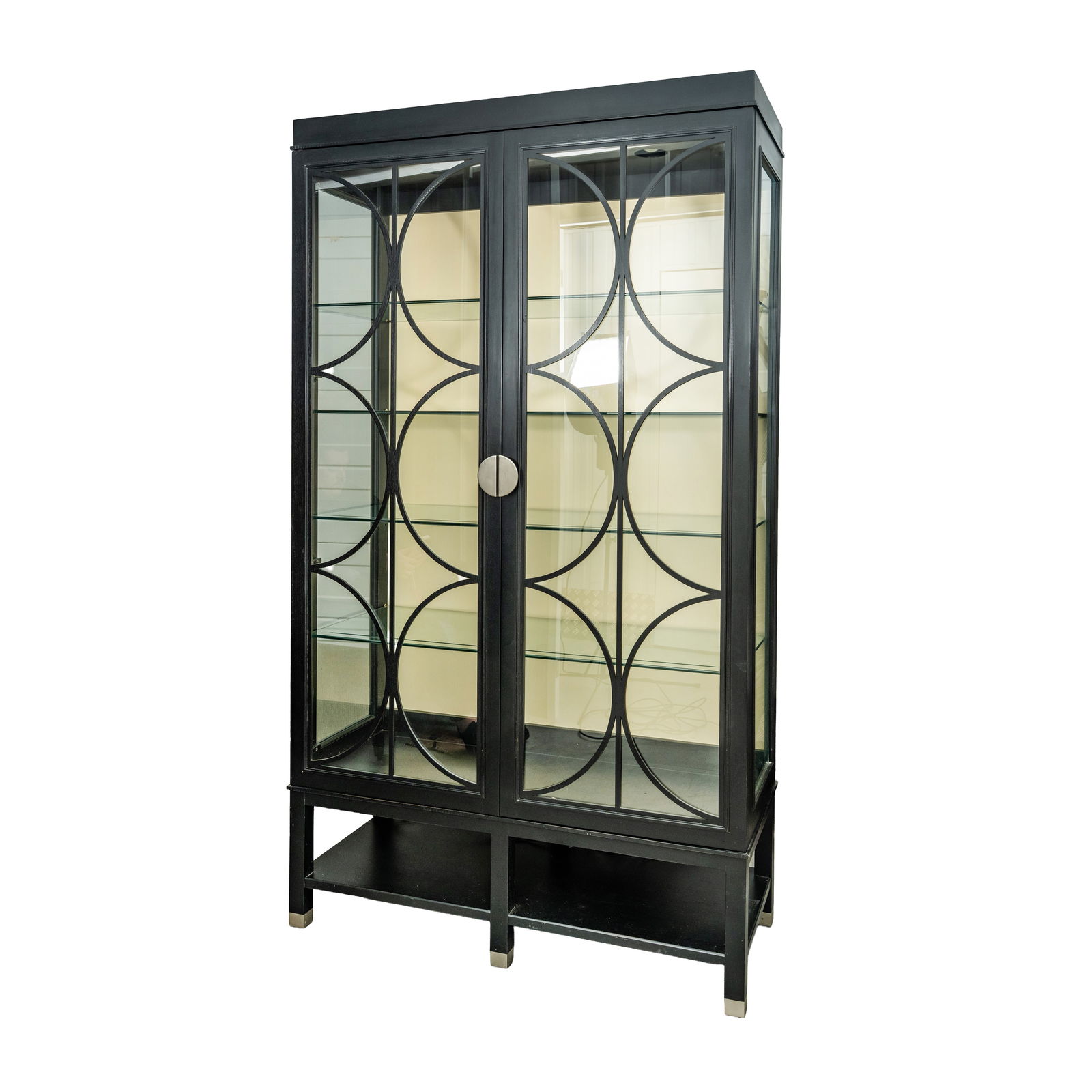 Ralph Lauren 'Bell Air Collection' Vitrine or cabinet: Ralph Lauren 'Bell Air Collection' Vitrine or cabinet Circa 2000sEbonised walnut, glass208cm high x 118cm wide x 46cm deep