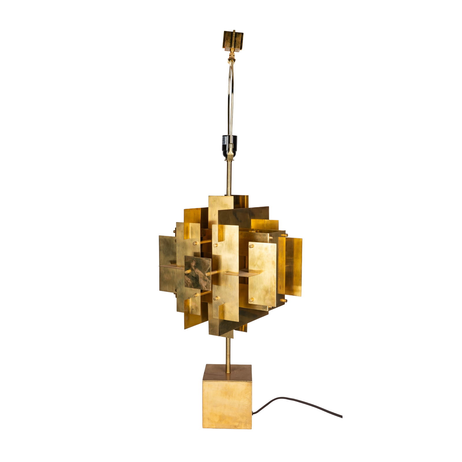 Jonathan Adler, American Brutalist style 'Puzzle' Table Lamp: Jonathan Adler, American Brutalist style 'Puzzle' Table Lamp ContemporaryBrassApplied Jonathan Adler label to underside 100cm high