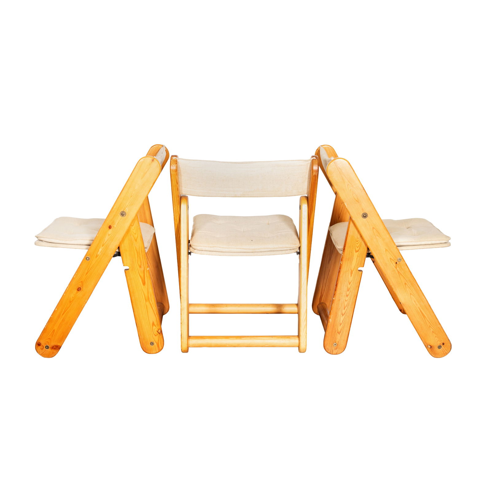 Mid-Century, Scandinavian Set of 6 Folding Chairs - 2