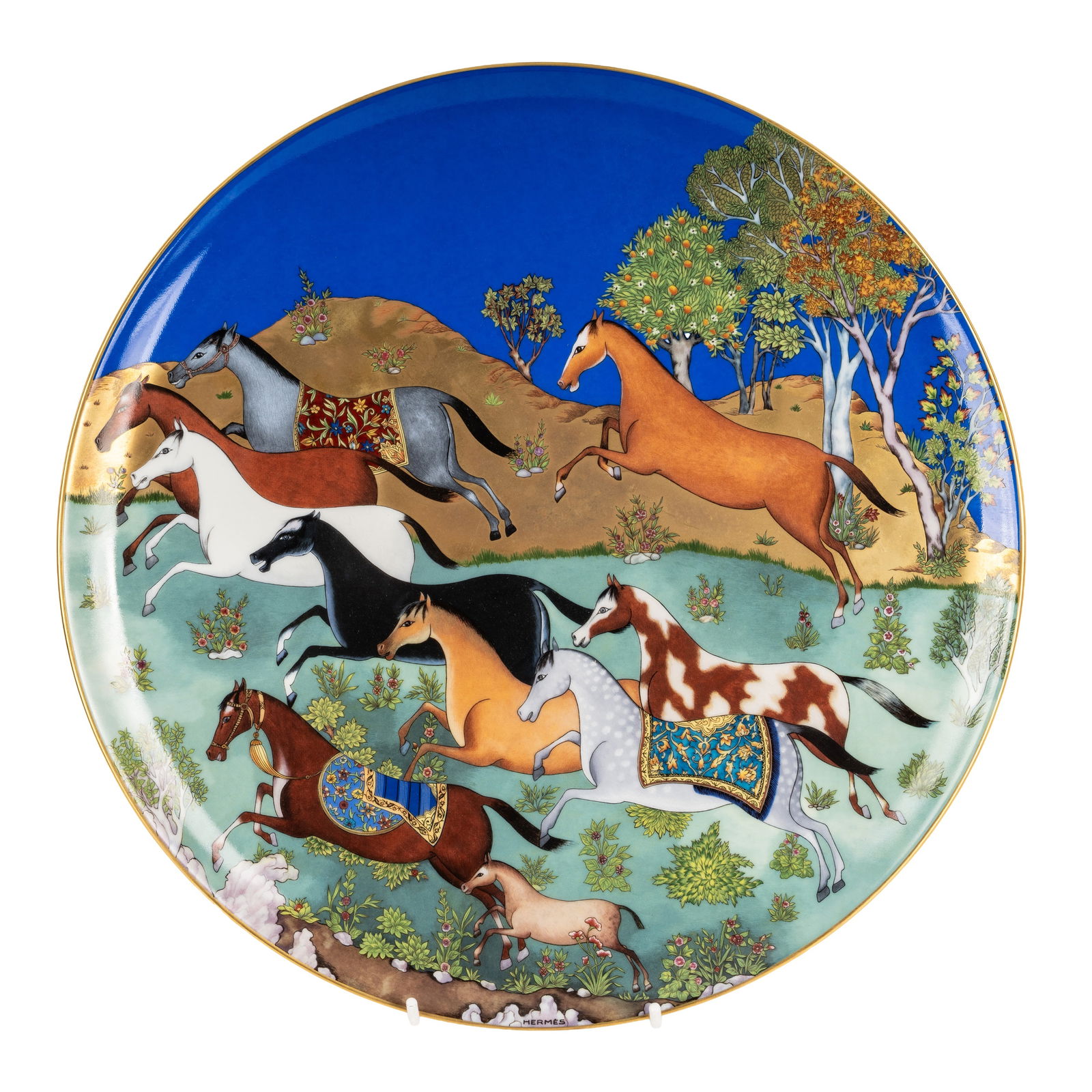 Hermès, Paris 'Cheval d'Orient' Plate: Hermès, Paris 'Cheval d'Orient' Plate ContemporaryPrinted Hermès marks to the underside32cm diameter