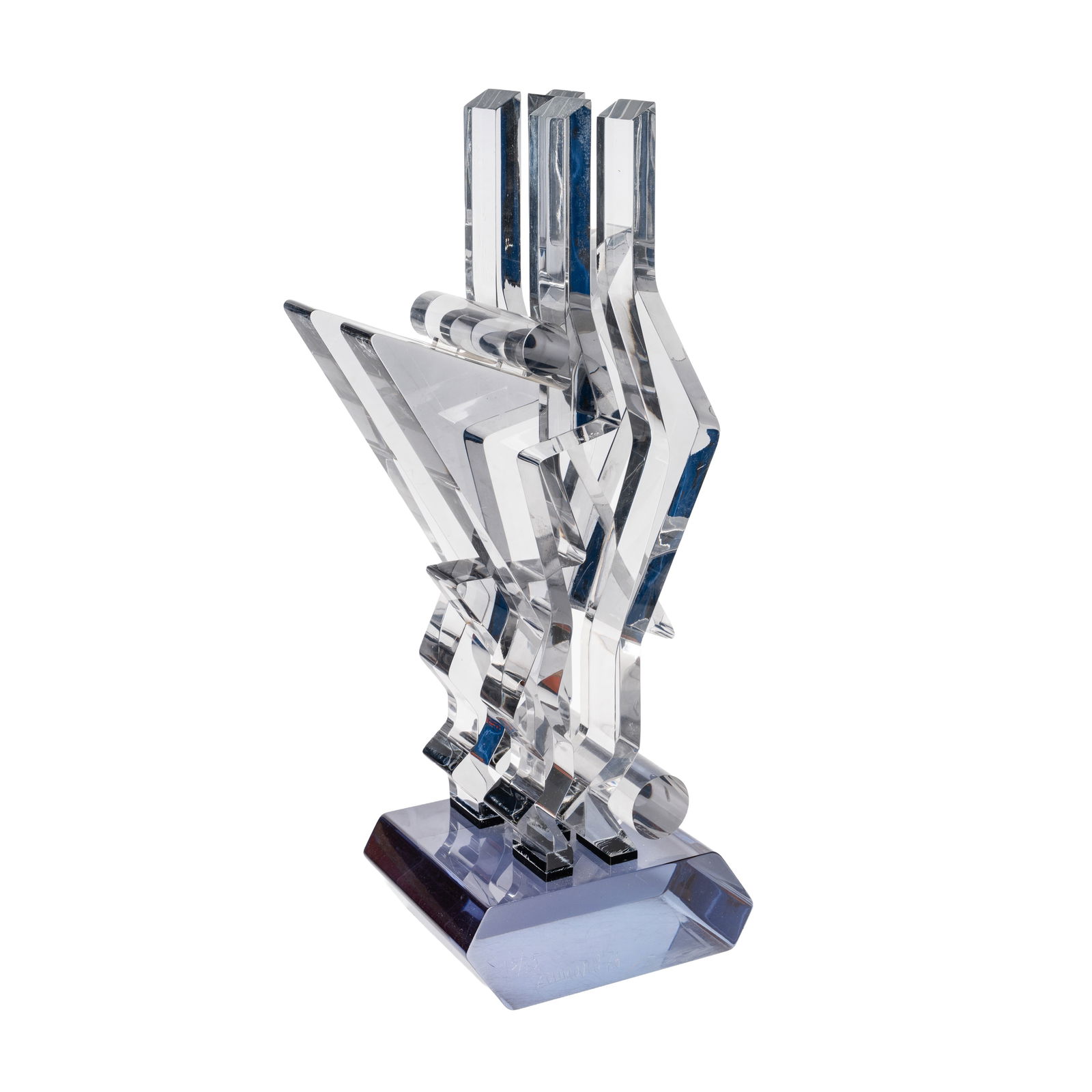 Giorgio Zennaro (Italian 1926-2005) Abstract sculpture: Giorgio Zennaro (Italian 1926-2005) Abstract sculpture 1976 Acrylic Signed 'Zennaro', dated and numbered 13/75 38cm high