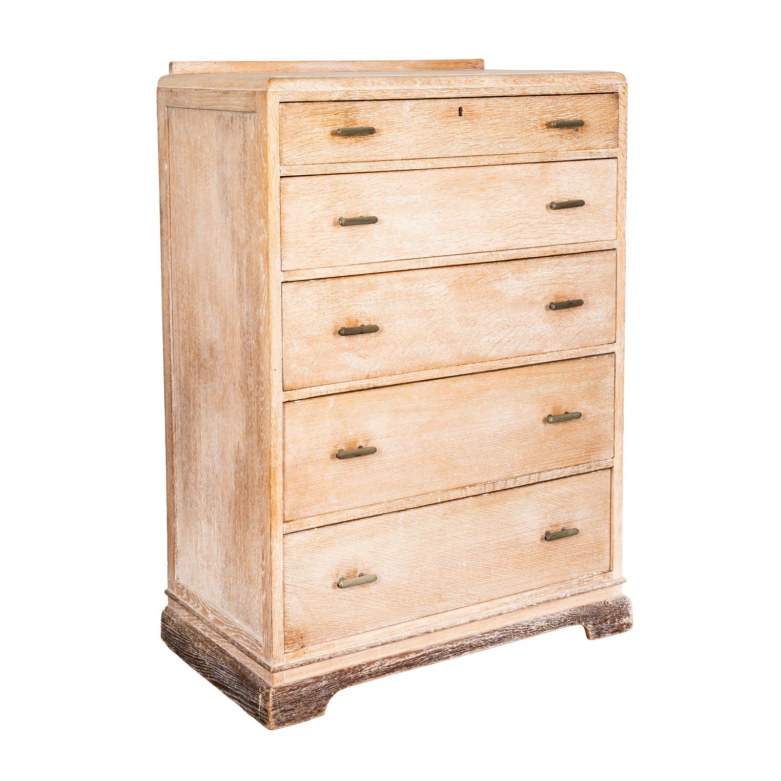 Heals, Britain Chest of Drawers: Heals, Britain Chest of Drawers Circa 1930sLimed oak, metal110cm high x 75cm wide x 42cm deep