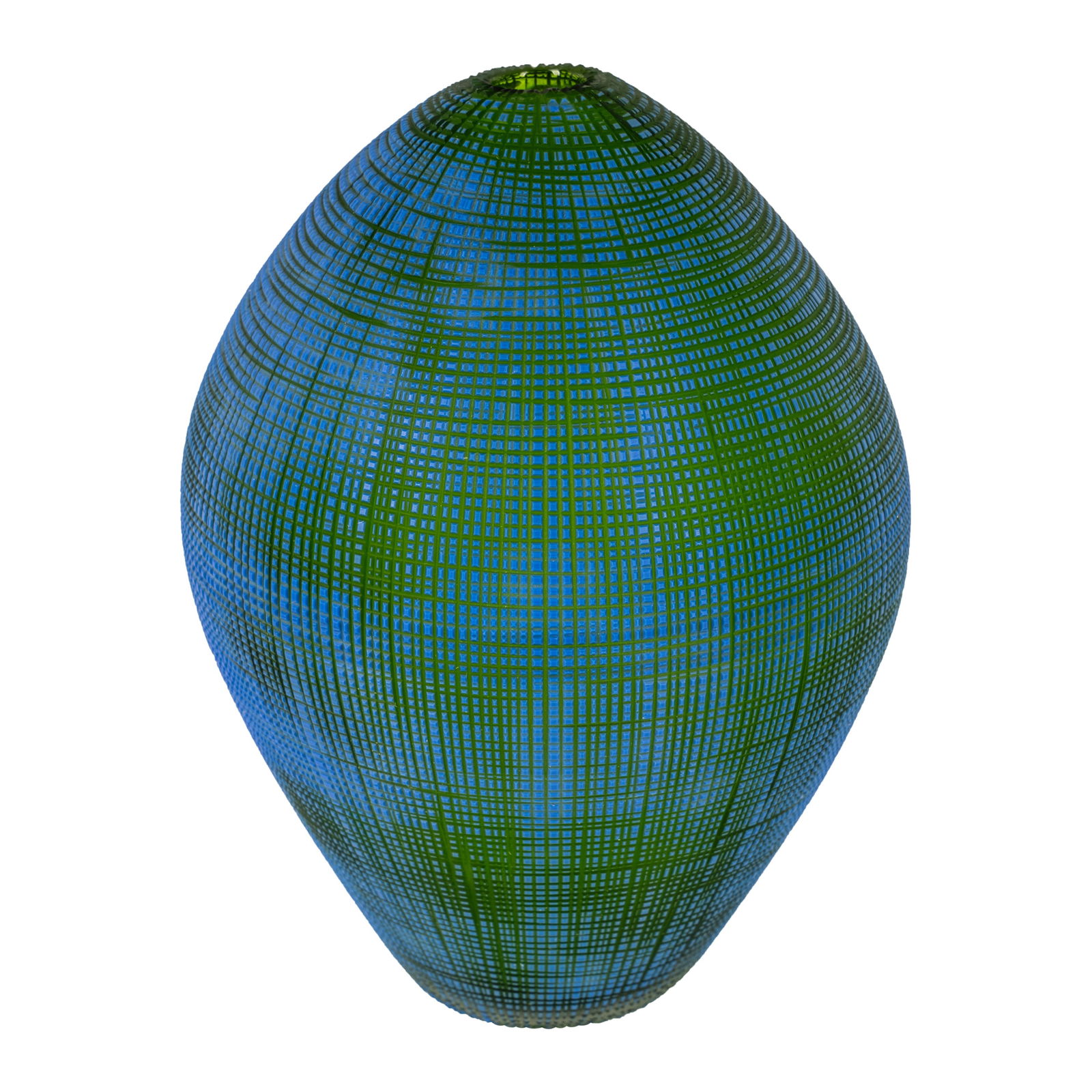 Philip Baldwin and Monica Guggisberg for Venini Giada vase from the Topkapi series: Philip Baldwin and Monica Guggisberg for Venini Giada vase from the Topkapi series Circa 2006Double-layered green and blue glass, engraved on the external surfaceSigned and dated 'Venini, 2006'14cm h