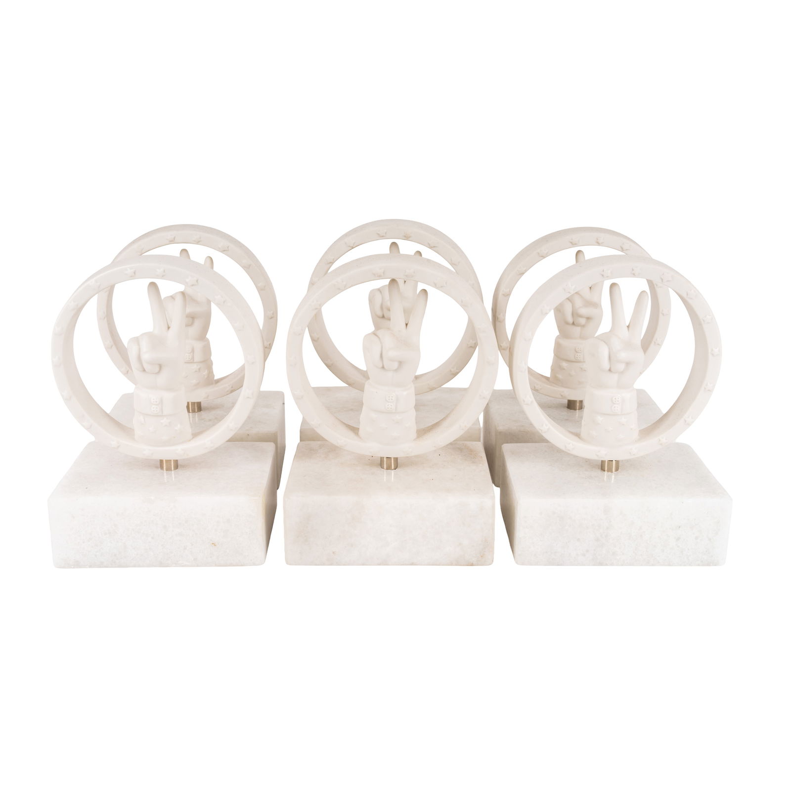 Jonathan Adler, American 5 'Peace' bookends - 3