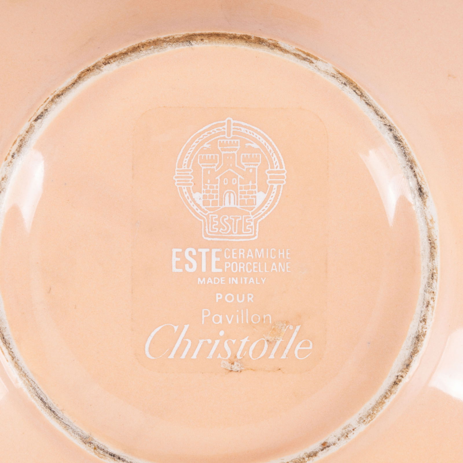 Christofle, France for ESTE Ceramiche Porcellane, Italy 'Pavillon' part-service in peach colourway - 2