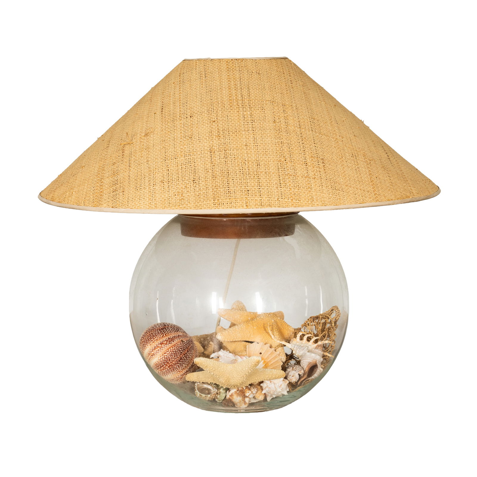 Contemporary, Britain Terrarium Style Lamp: Contemporary, Britain Terrarium Style Lamp Glass, wood, rattan Unmarked 64cm high x 65cm diameter (with shade)