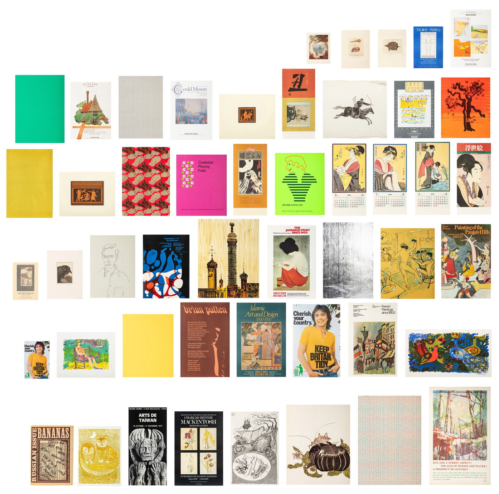 A large collection of posters and prints: A large collection of posters and prints A collection of various posters and prints, dating from 1960s to 1980s, to include: 'Offering flowers...The Aztecs had a Feast' screenprint by Ian Tyson and J