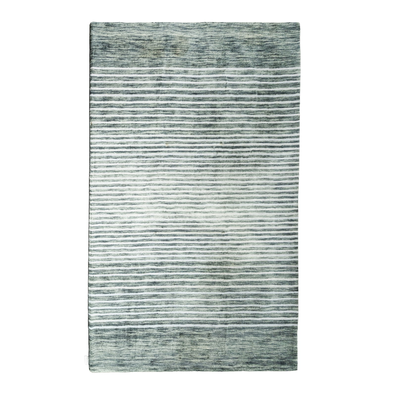 Calvin Klien Large 'Tundra, Baltic Delta' floor rug: Calvin Klien Large 'Tundra, Baltic Delta' floor rug Circa 2000s Grey and blue striped wool Labels to underside 235cm long x 327cm wide
