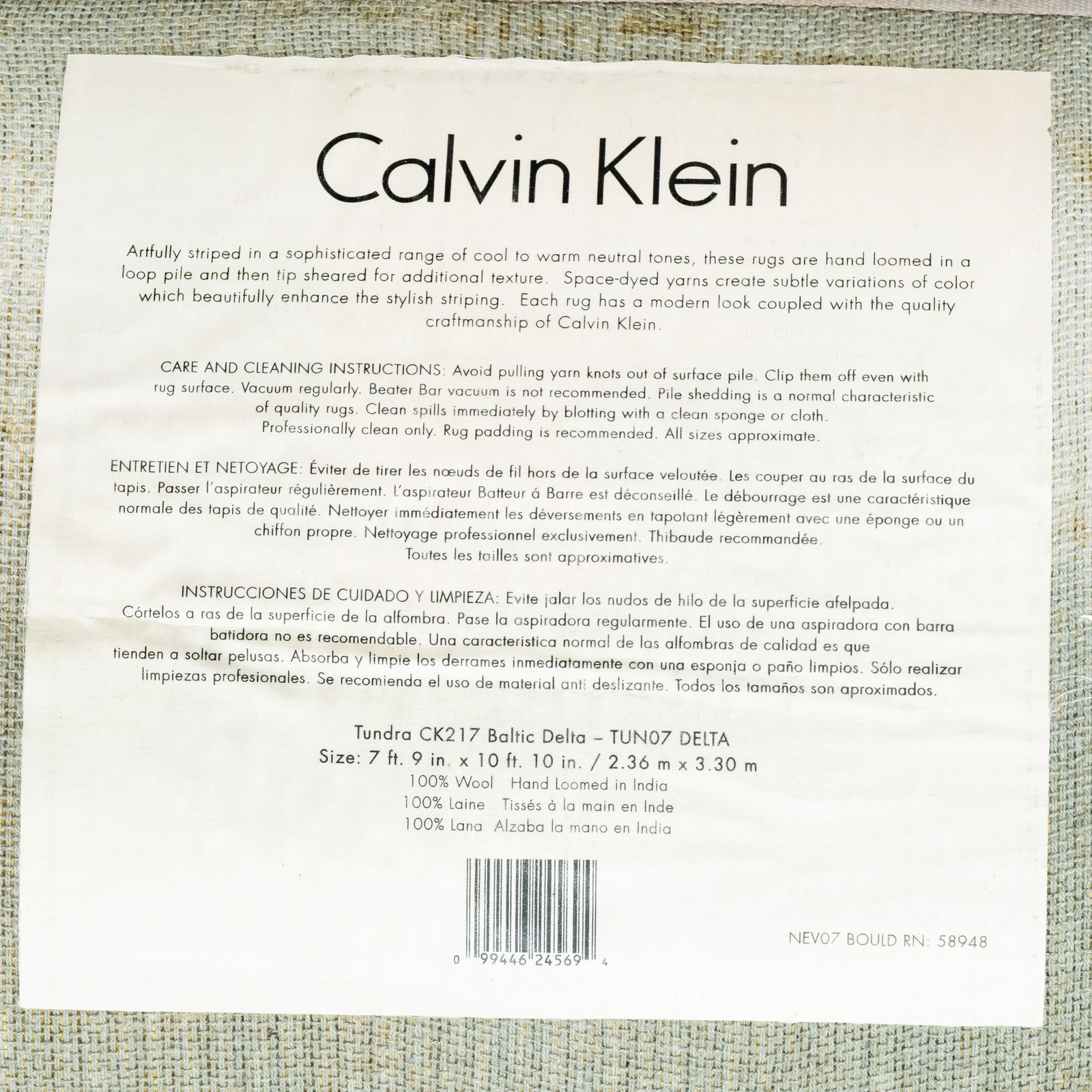 Calvin Klien Large 'Tundra, Baltic Delta' floor rug - 3