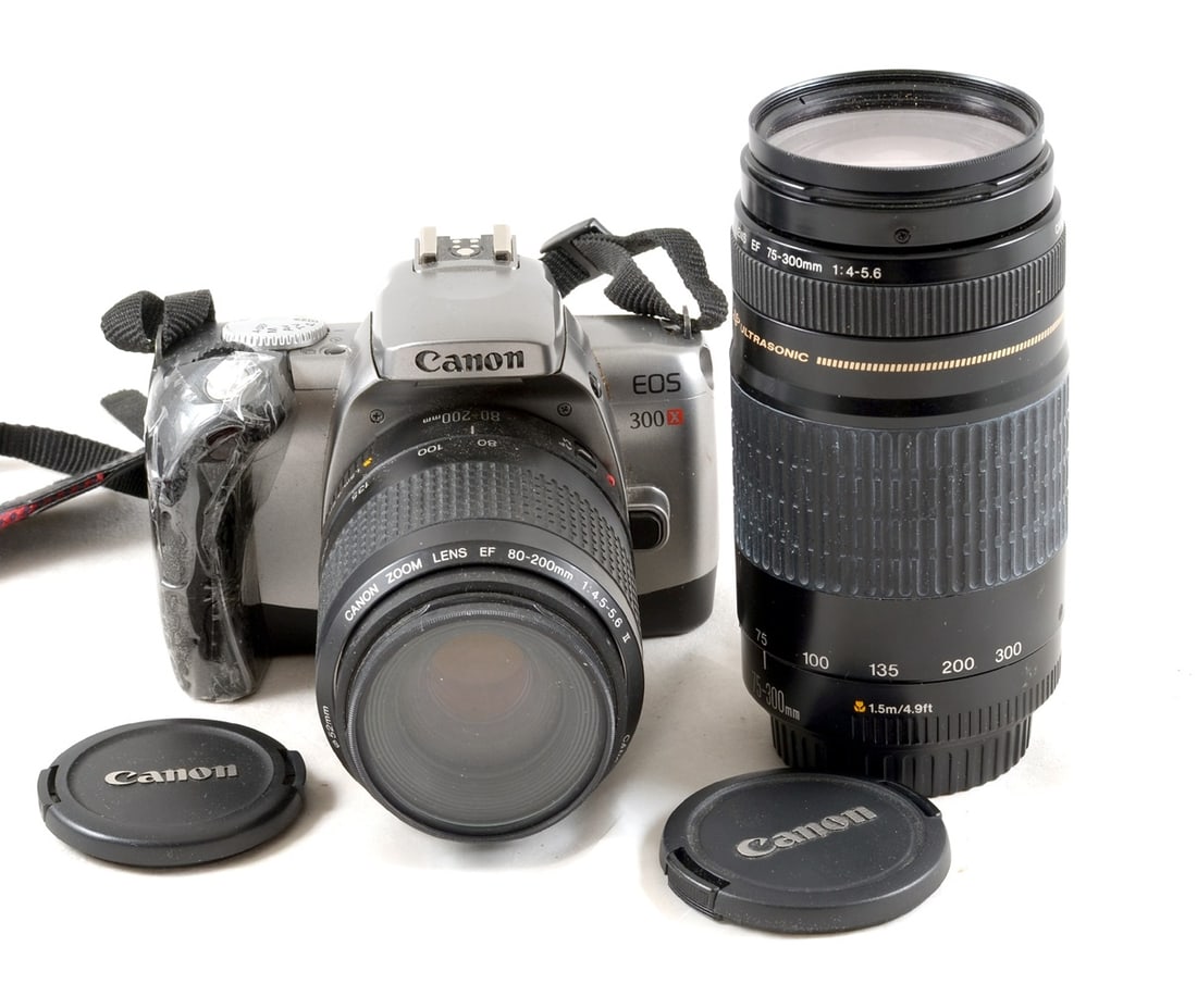 Canon EOS300X Film SLR Outfit. With two Canon EF lenses. (1 of 2)