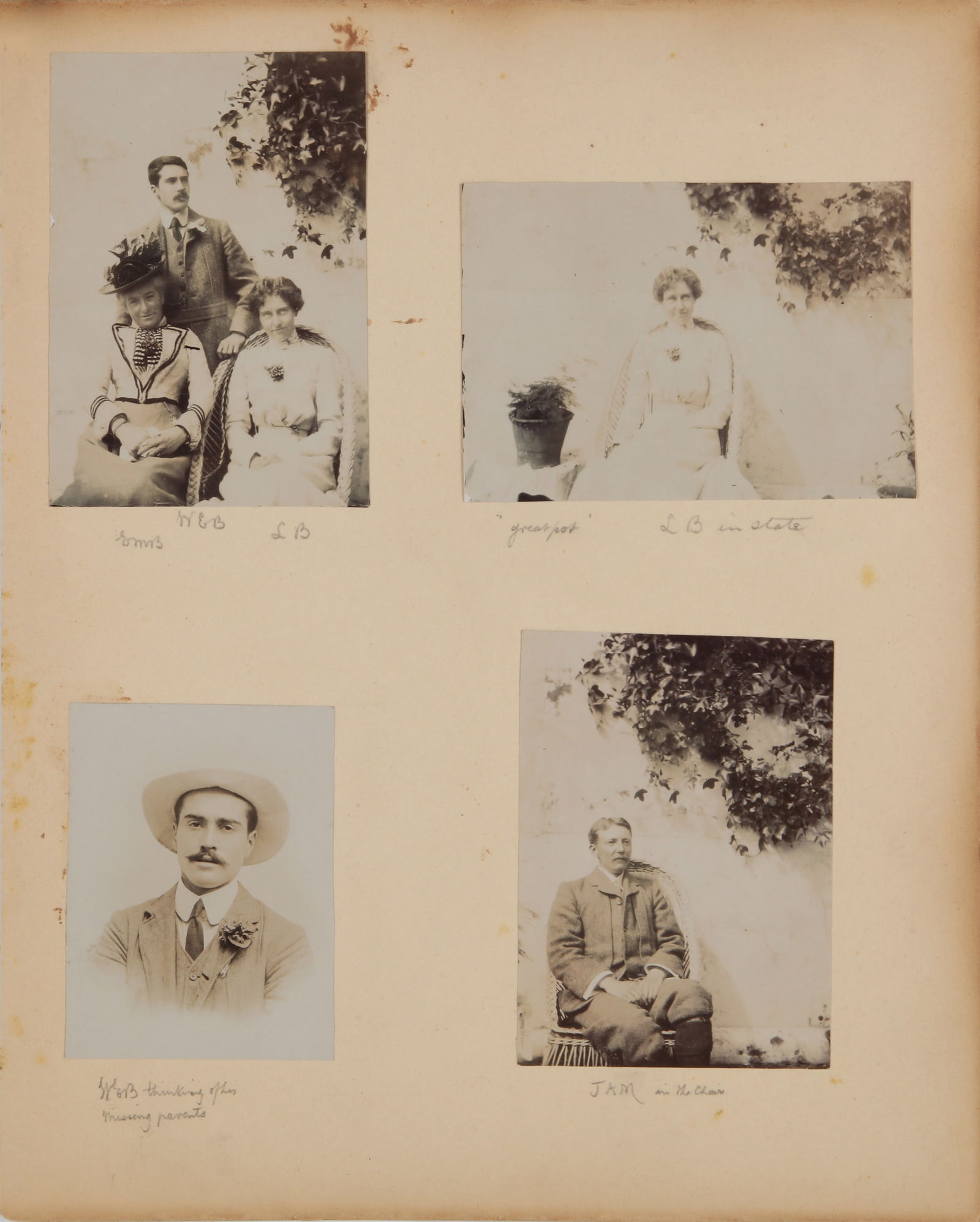 "Men with Cameras" A pair of album pages, c.1902 - 2