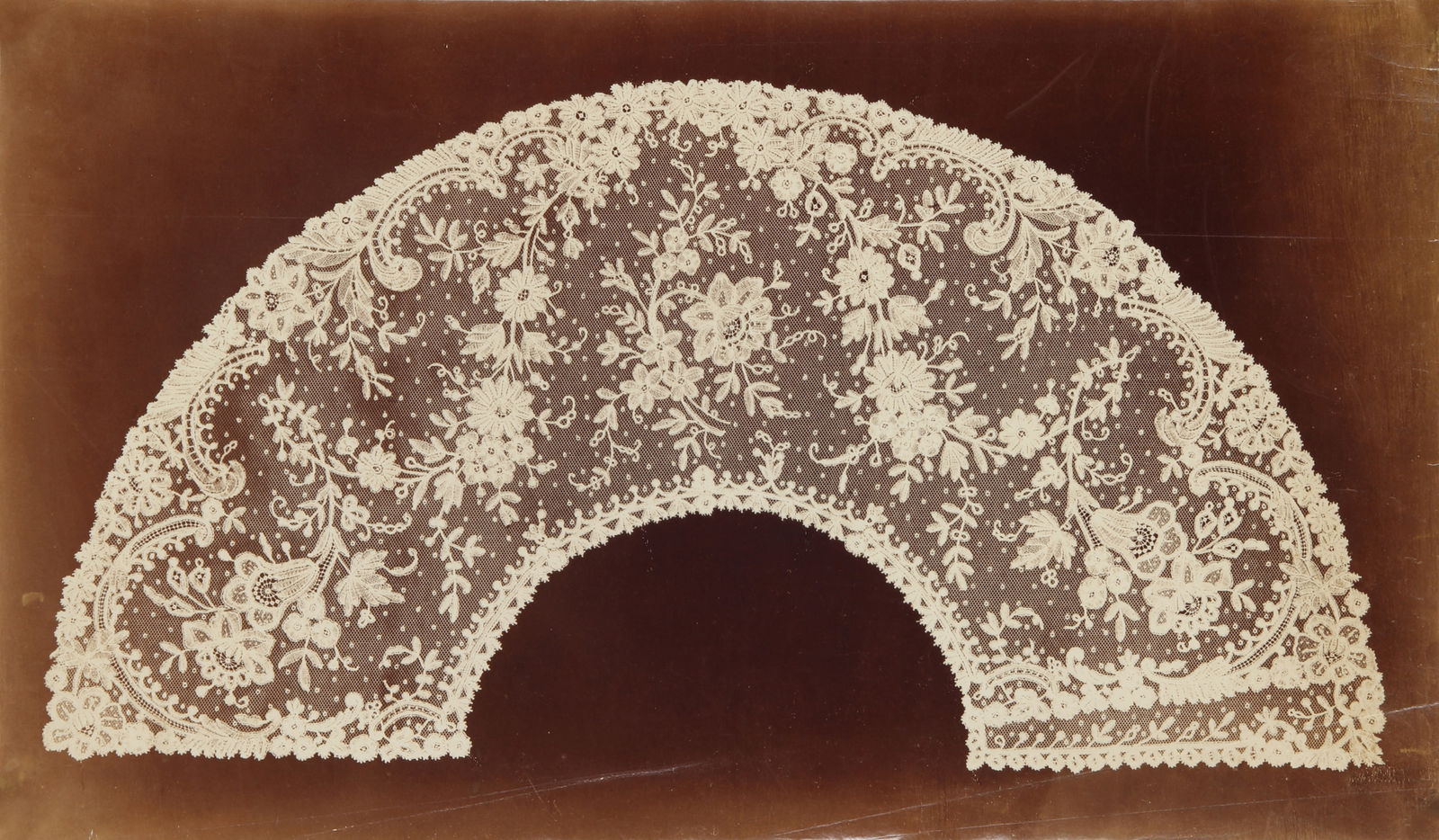 Unknown Photographer (19th cent.) Lace Fan Studies, c.1890s: Unknown Photographer (19th cent.) Lace Fan Studies, c.1890s A group of five (5) albumen prints, image/sheet size 25.5 x 43.5cm, depicting various floral designs for lace fans.