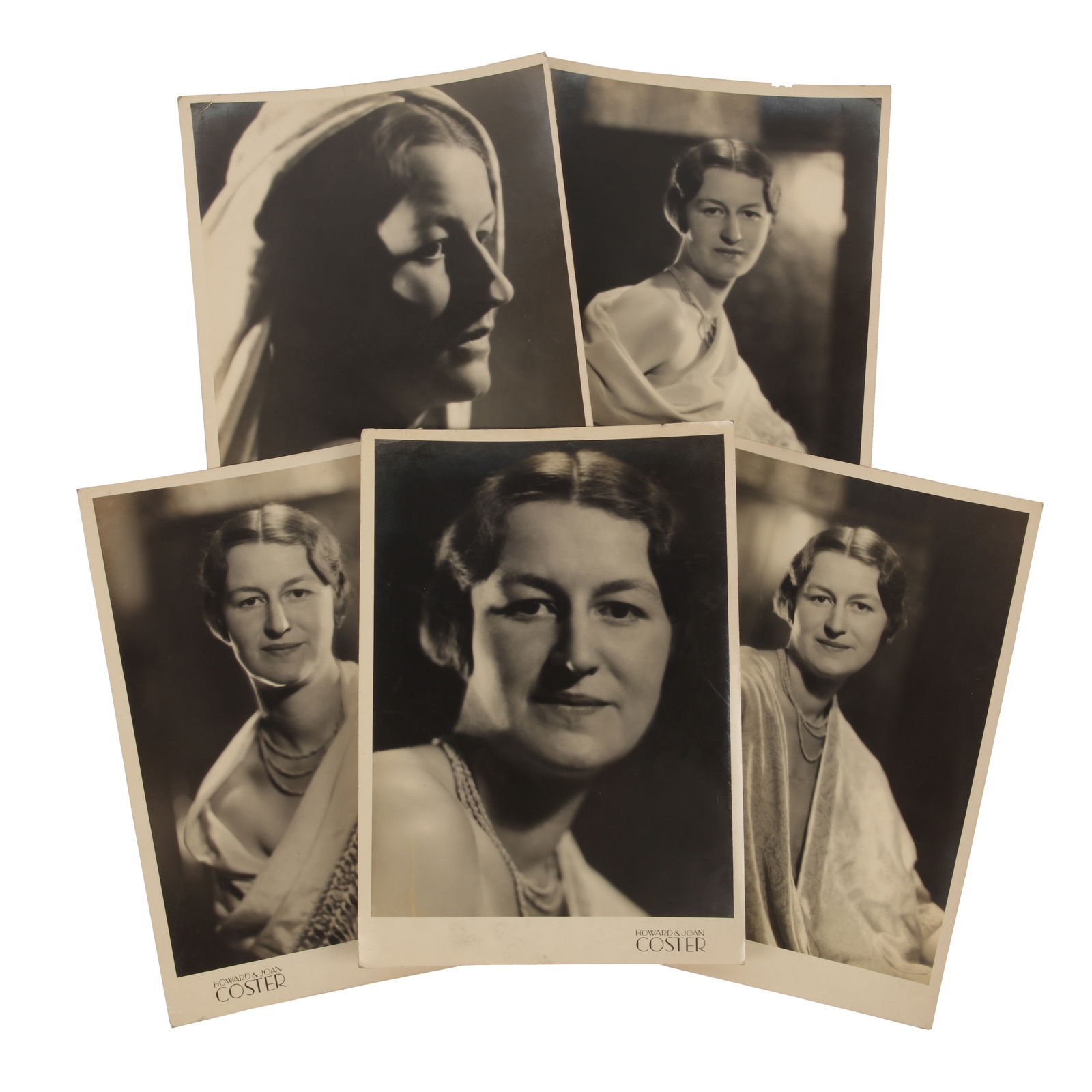 Howard & Joan Coster (1885-1953) Studio Portraits: Howard & Joan Coster (1885-1953) Studio Portraits Five vintage silver gelatin prints, image size, 25 x 19cm, unmounted, photographer's credit in lower margin
