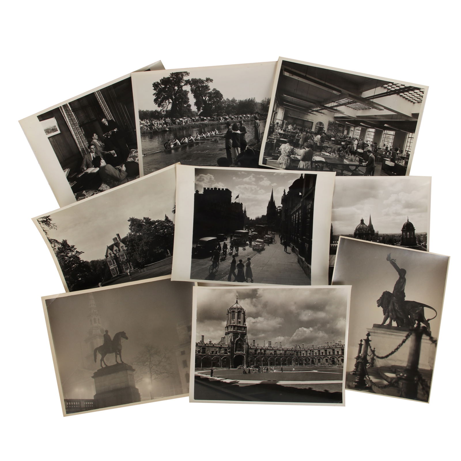 Oxford University, 1950s "Life in Britain's Oldest Seat of Learning": Oxford University, 1950s "Life in Britain's Oldest Seat of Learning" A group of seven silver gelatin press prints depicting scenes from Oxford University in the 1950s, each measuring approx. 20 x 25.