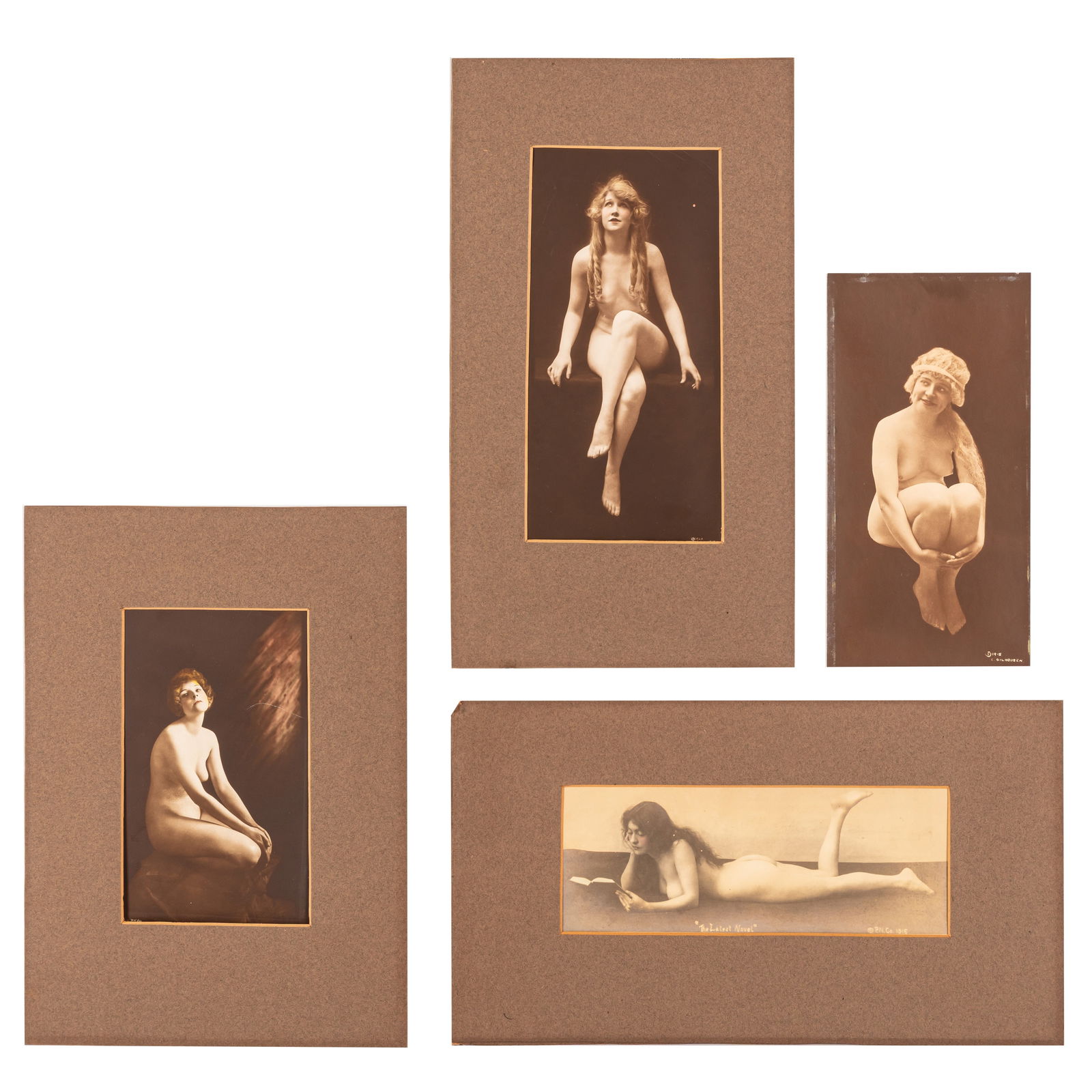 Charles Wesley Gilhousen (1867-1929) & Others Nude Studies c.1915: Charles Wesley Gilhousen (1867-1929) & Others Nude Studies c.1915 Two toned silver gelatin prints, Golora and one other, image size, 23 x 12cm, each signed and dated in negative recto, and each with