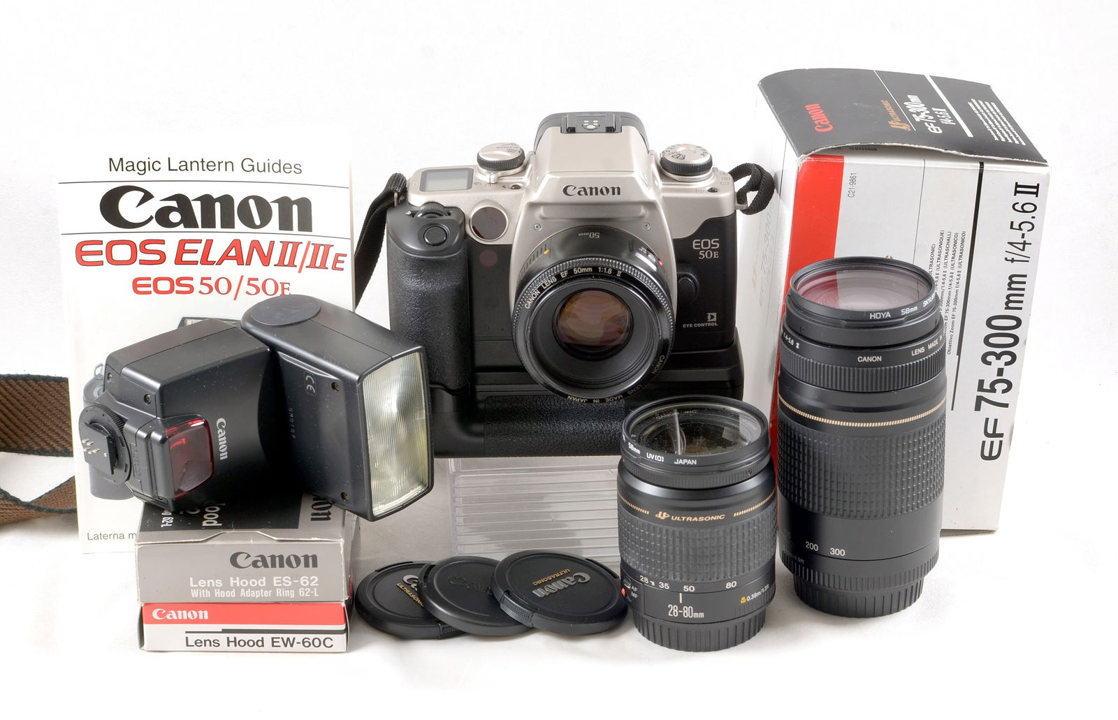 Canon EOS50E Film Camera Outfit. Including 3 Canon EF lenses. (1 of 2)