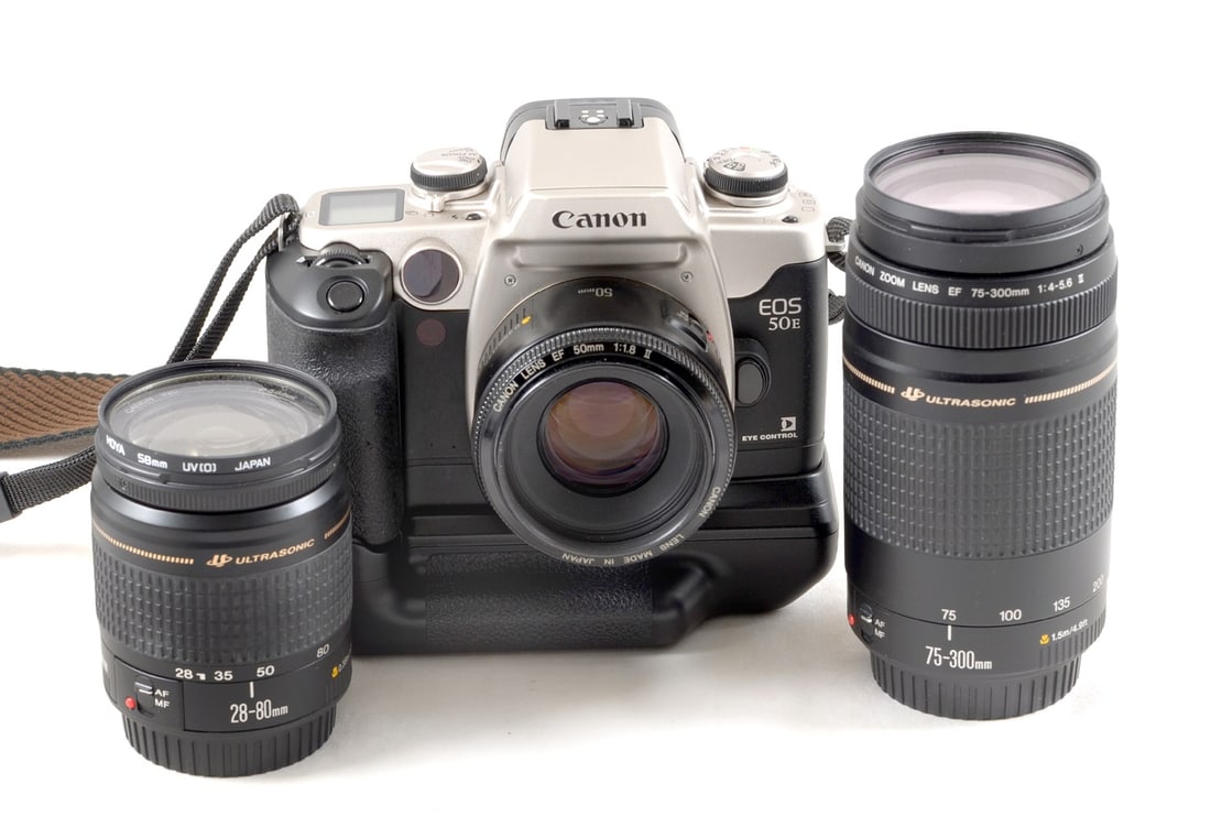Canon EOS50E Film Camera Outfit. Including 3 Canon EF lenses. - 2