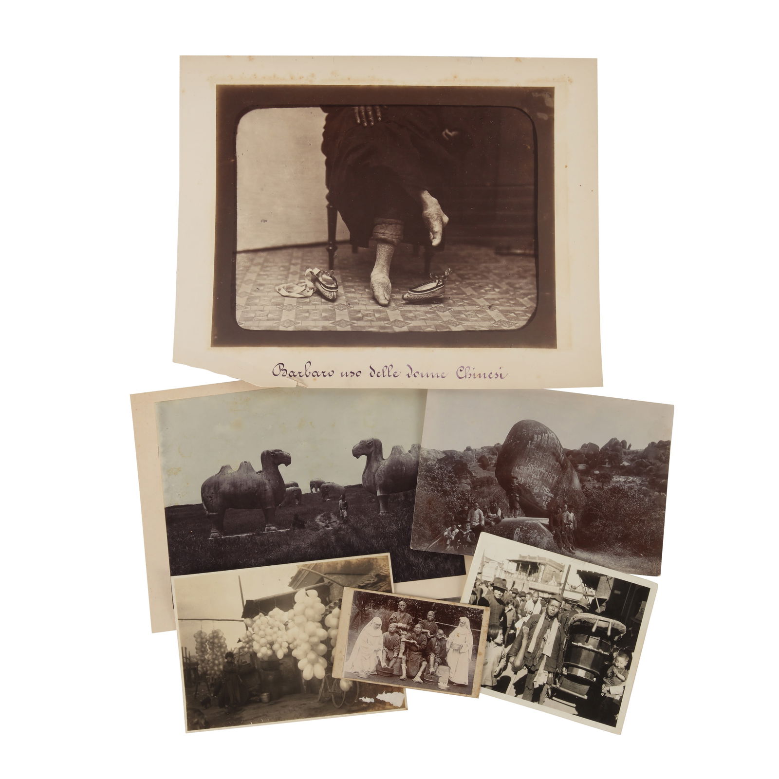 Chinese Interest c.1880-1910: Chinese Interest c.1880-1910 A group of mixed glass negatives, albumen prints, and silver gelatin prints, related to Chinese social life and landscapes, including: An albumen print by William