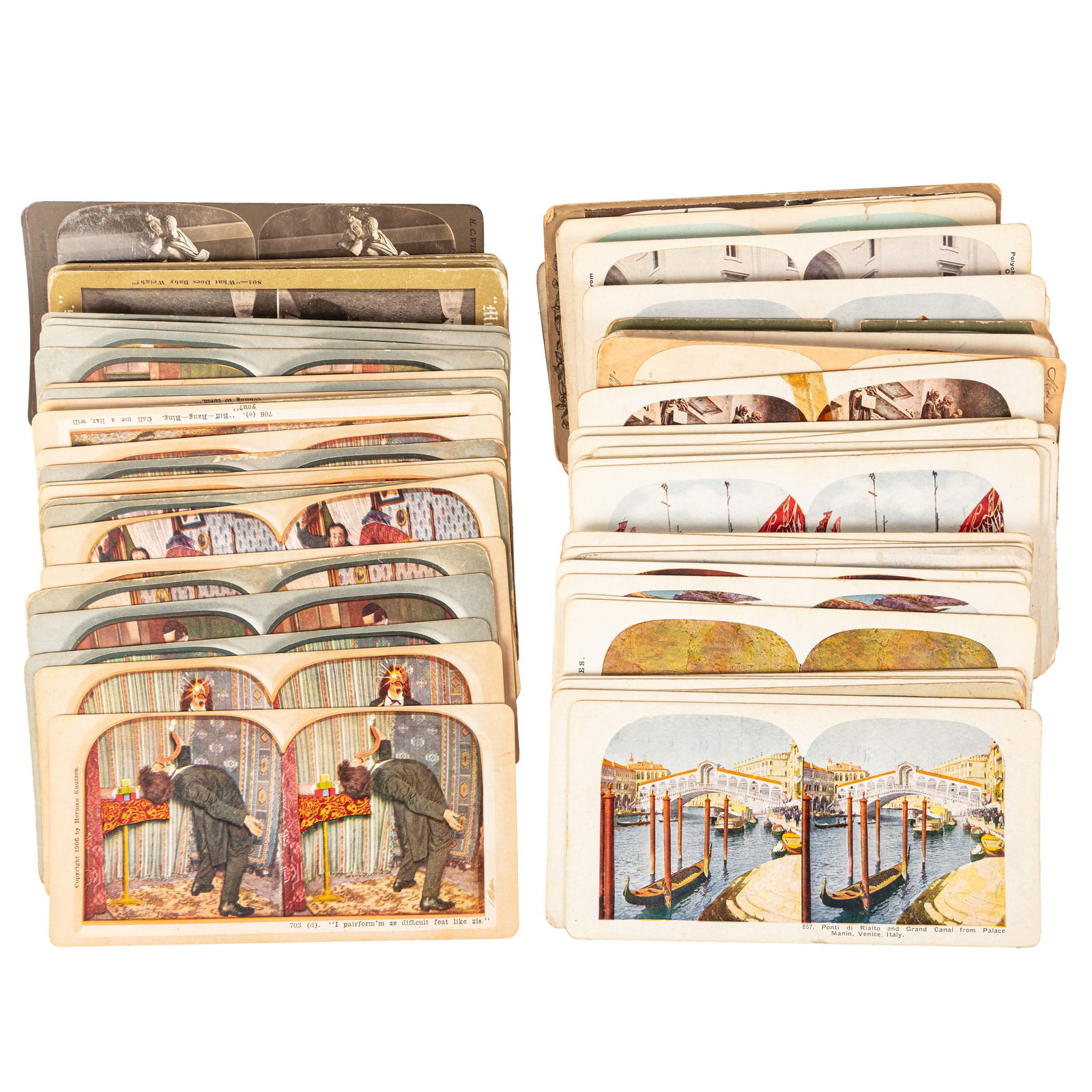 A Collection of Stereocards, c.1890-1910: A Collection of Stereocards, c.1890-1910 An extensive collection of mixed-interest stereocards (approx. 250) by various publishers, including Underwood &Underwood, The Perfect Stereograph, and