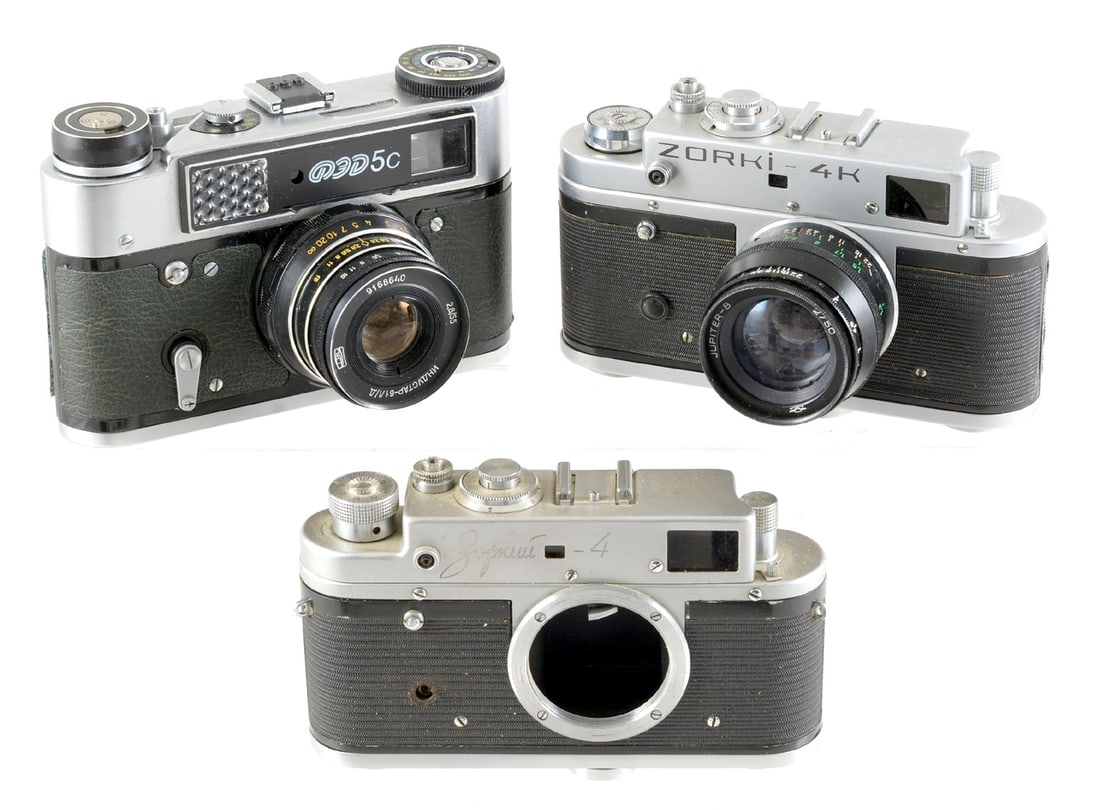FED 5C 35mm Rangefinder Camera. Plus other Soviet items. - 2