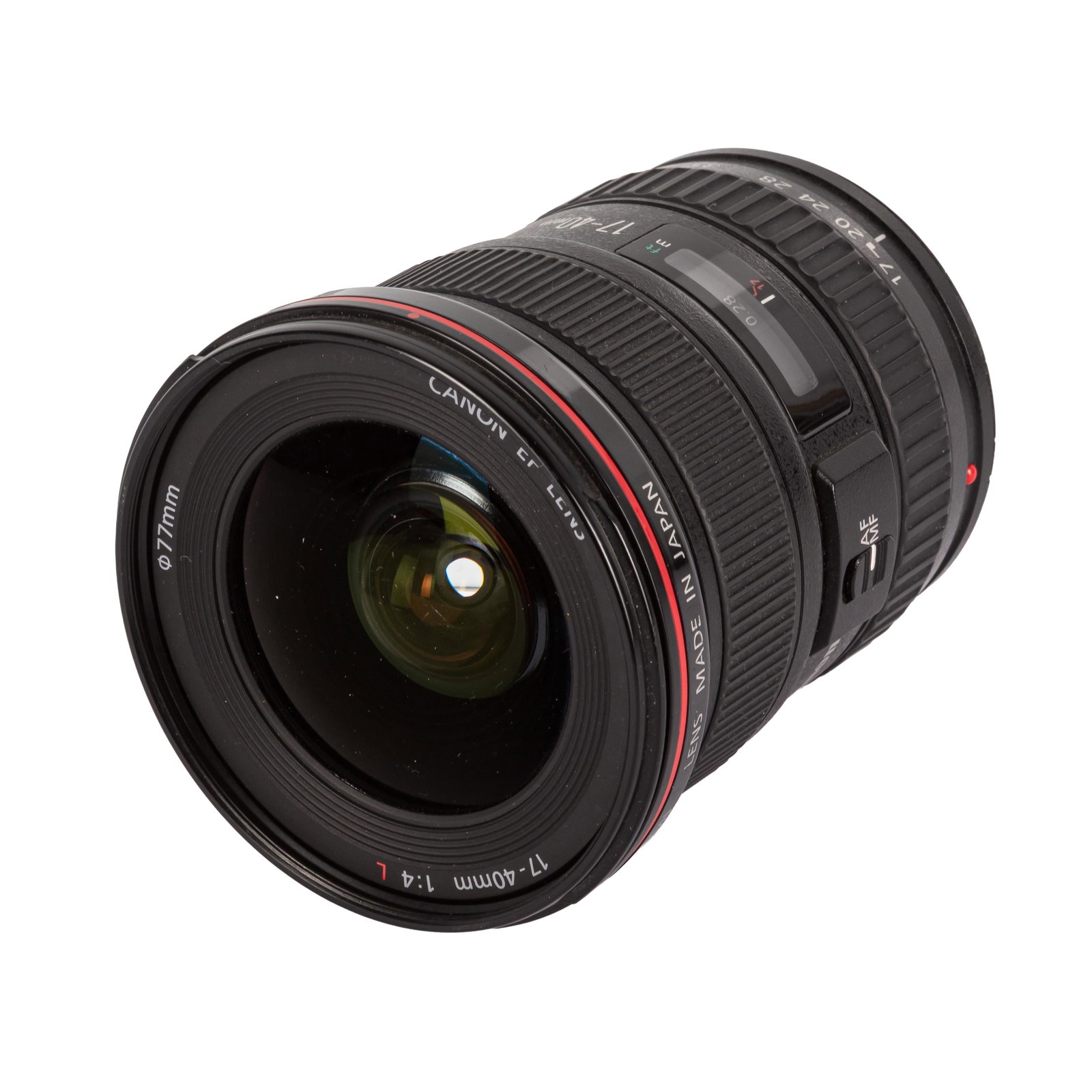 Canon EF 17-40mm f/4 L USM Zoom Lens: Canon EF 17-40mm f/4 L USM Zoom Lens Serial No: 5453434 Body: G Optics: G - internal dust Notes: with maker's rear cap