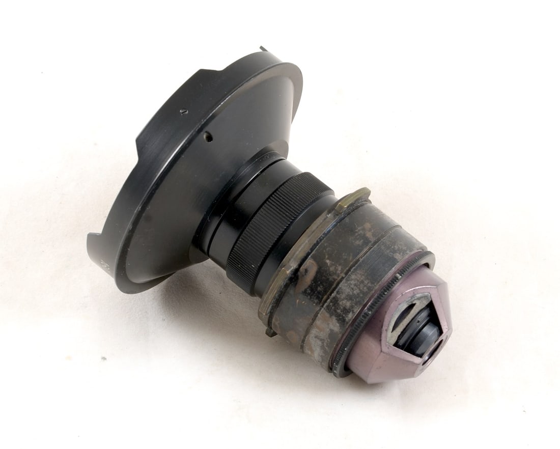 Ultra Wide KMZ 6mm f1.8 Arriflex P Mount Lens.: Ultra Wide KMZ 6mm f1.8 Arriflex P Mount Lens. #900267. Signs of heavy use with some slight marks and scratches to front element. Marked 160KC1-6-1. Fixed focus, apertures marked to f16. With front l