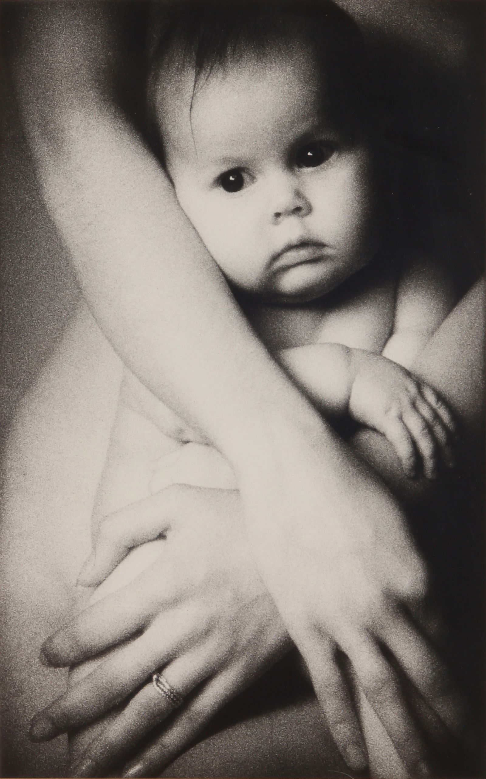 Patrick Lichfield (1925-2005) Portrait of Mother & Baby: Patrick Lichfield (1925-2005) Portrait of Mother & Baby Silver gelatin print, image size 39 x 25cm, sheet size 41 x 30cm, pasted down to board and signed by the photographer in the lower margin of
