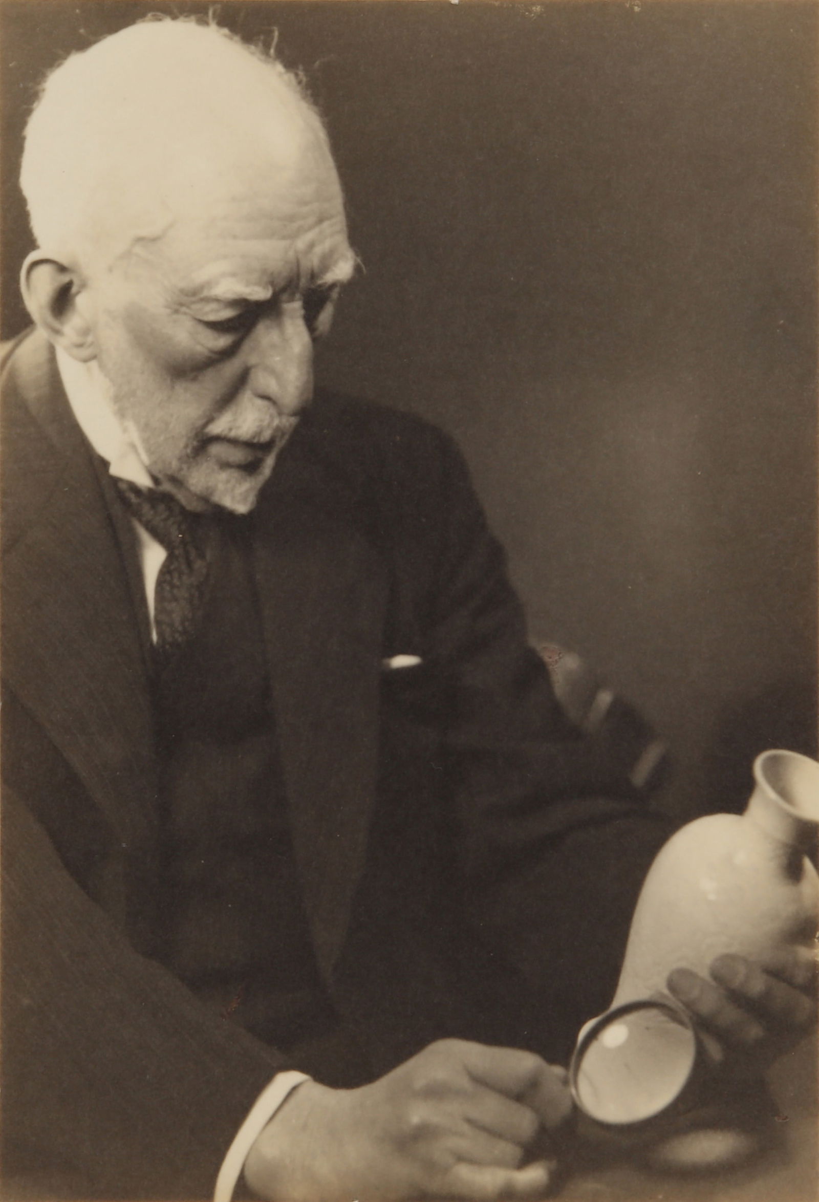Photographer Unknown c.1930 George Eumorfopoulos (1863-1939) renowned expert on Chinese antiquities: Photographer Unknown c.1930 George Eumorfopoulos (1863-1939) renowned expert on Chinese antiquities and founder of the Oriental Ceramic Society c.1930, Vintage silver gelatin print, image size 15 x