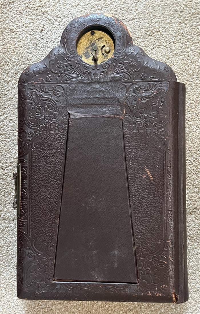 Victorian Photograph Album with Intergral Clock. - 2