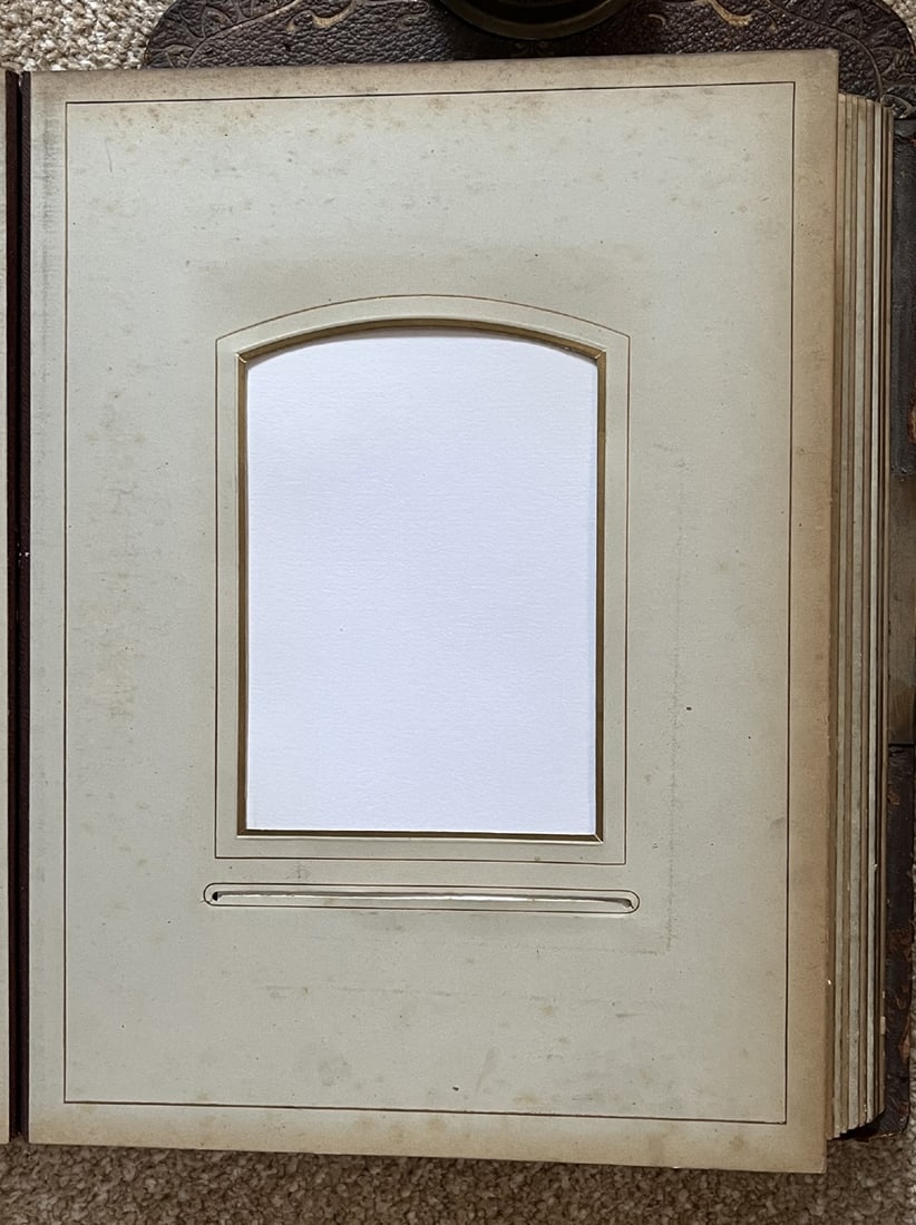 Victorian Photograph Album with Intergral Clock. - 7