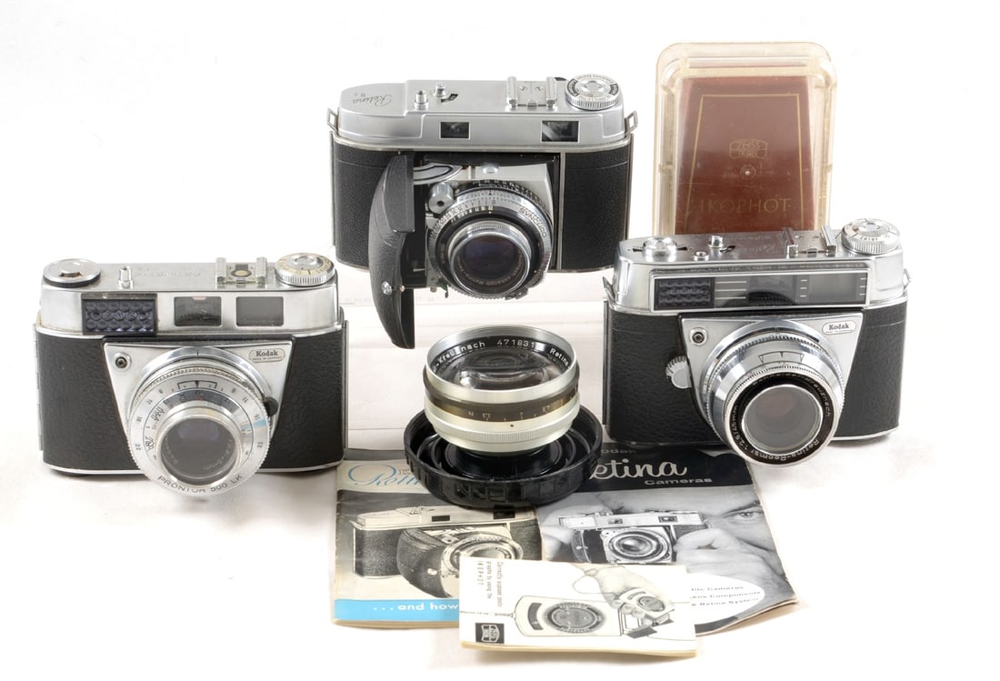 Kodak Retina IIc Rangefinder Camera. Also a Kodak Retina Automatic I and a Retinette IB. (1 of 1)