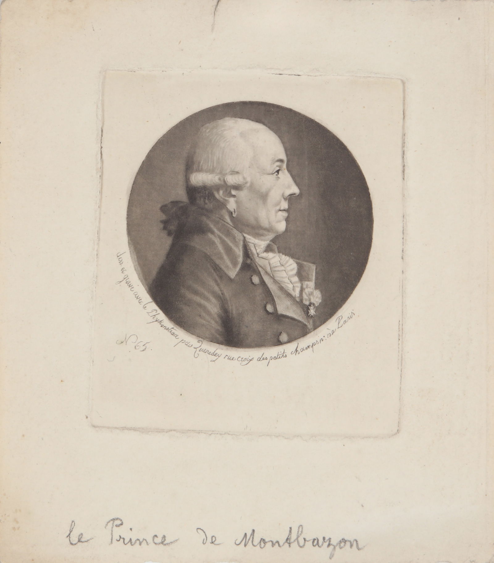 Studio Quenedey, Rue Croix Des Petits Champs N°10, Paris A Pair of Physionotrace Portraits, c.1 - 3