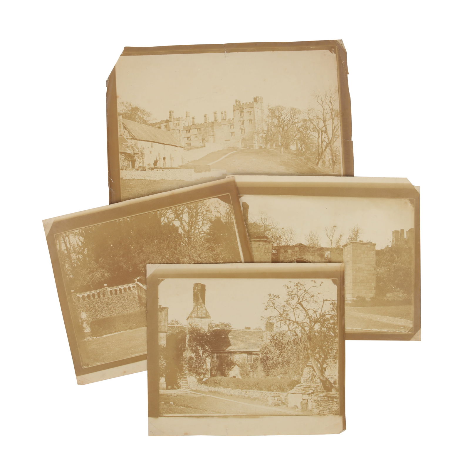 John Alfred Warwick (1821-1896) English Country Houses, c.1855: John Alfred Warwick (1821-1896) English Country Houses, c.1855 A selection of 4 untrimmed and unmounted albumen prints, three from whole plate and one from a 10 x 8" glass negative, with annotations
