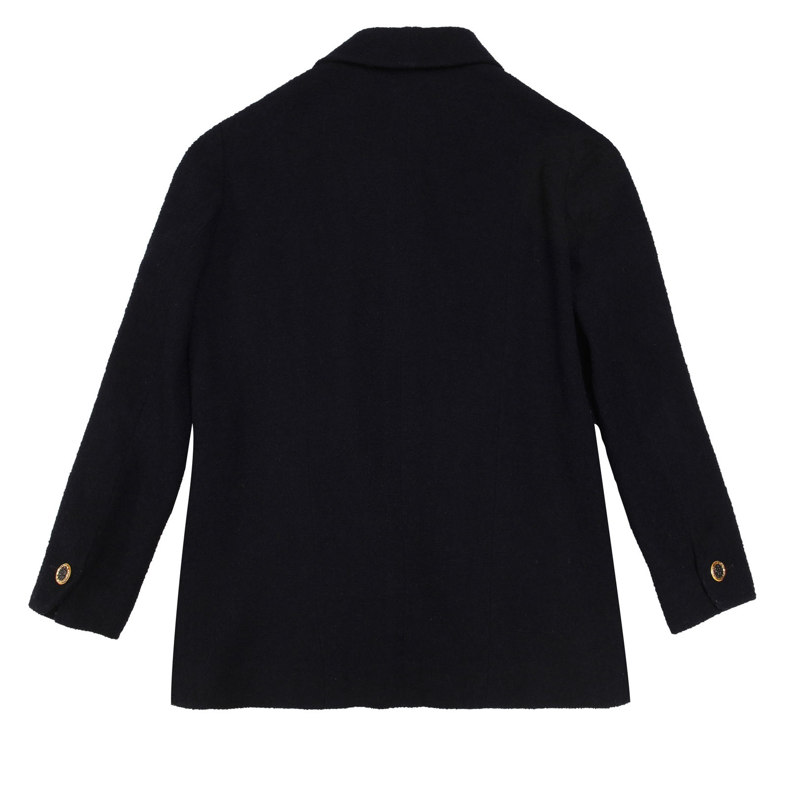 Chanel Midnight Blue Wool Boucle Pea Coat - Size 44 - 2